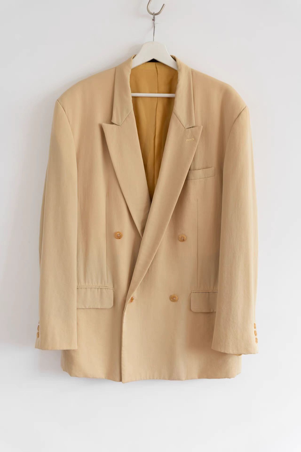 Yohji Yamamoto Yohji Yamamoto 92aw Minimalist Light Yellow Blazer K4 Size US S / EU 44-46 / 1 - 1 Thumbnail