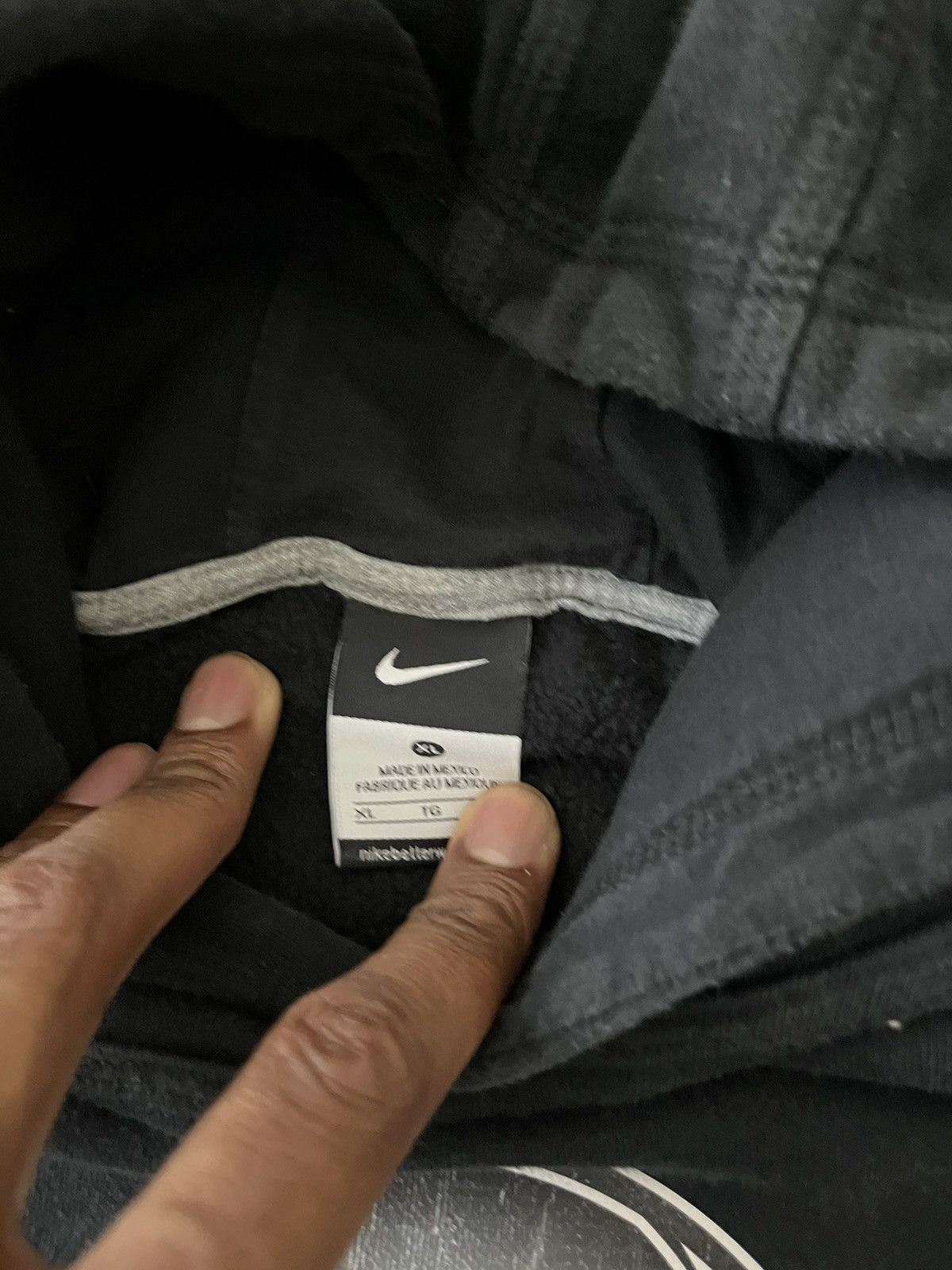 Nike × Vintage VTG 90s Nike Small Swoosh Hoodie Size US XS / EU 42 / 0 - 3 Thumbnail