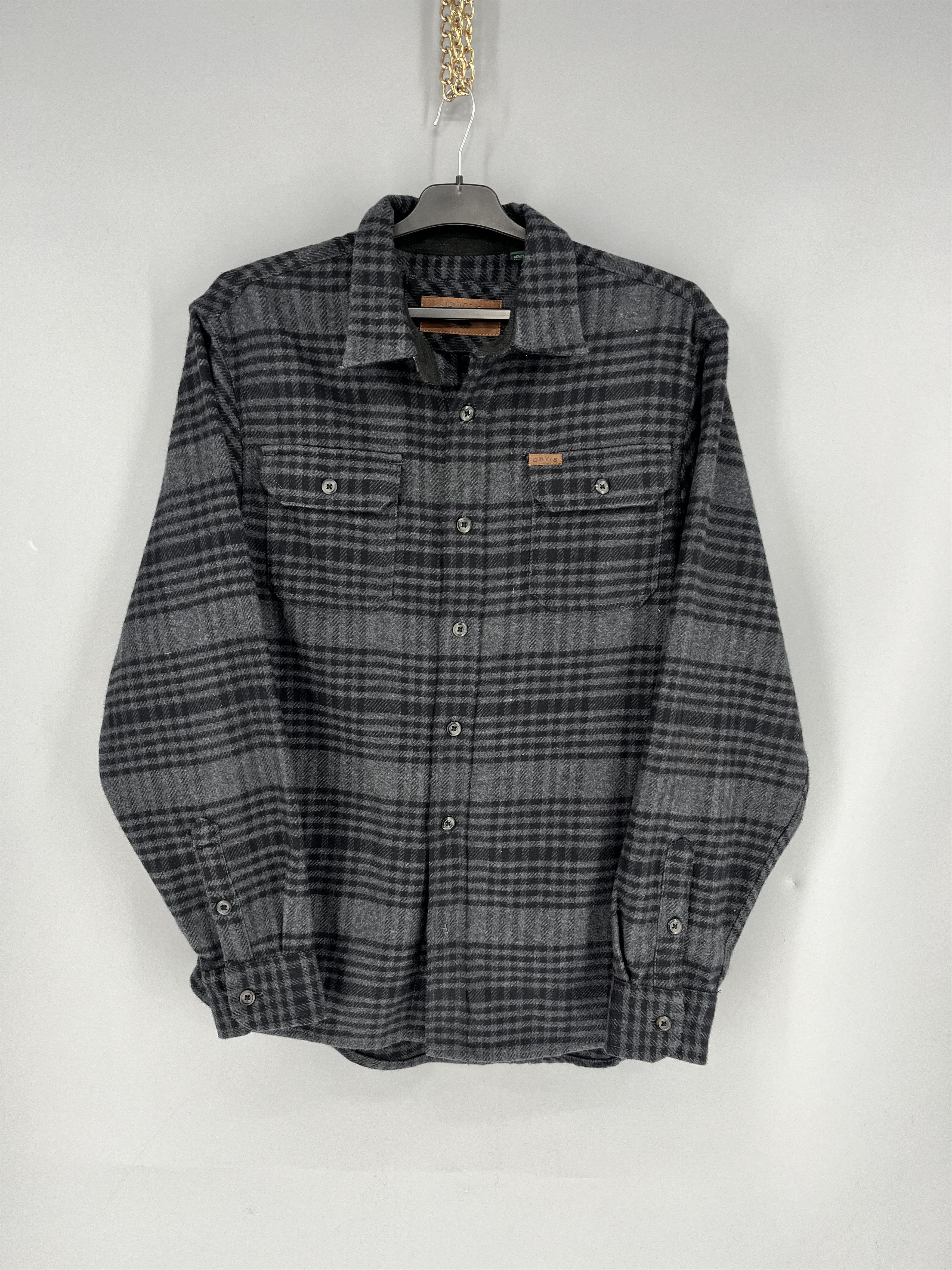 Orvis Orvis Thick Flannel Button Front Shirt Grey Plaid Mens M Size US M / EU 48-50 / 2 - 1 Thumbnail