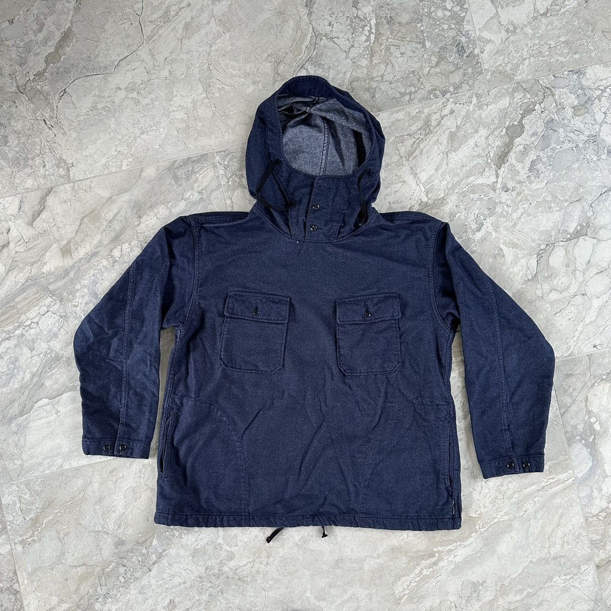 Engineered Garments Cagoule Shirt Cotton Denim Flannel | Grailed