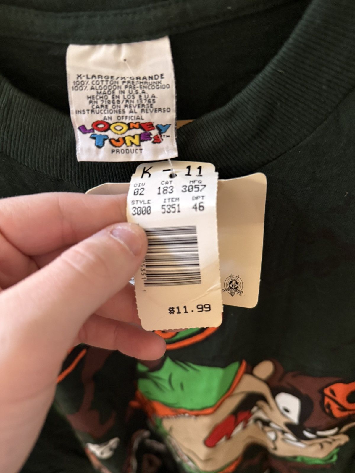 Vintage × Warner Bros Vintage Deadstock Looney Tunes Tasmanian Devil Tee Size US XL / EU 56 / 4 - 8 Thumbnail