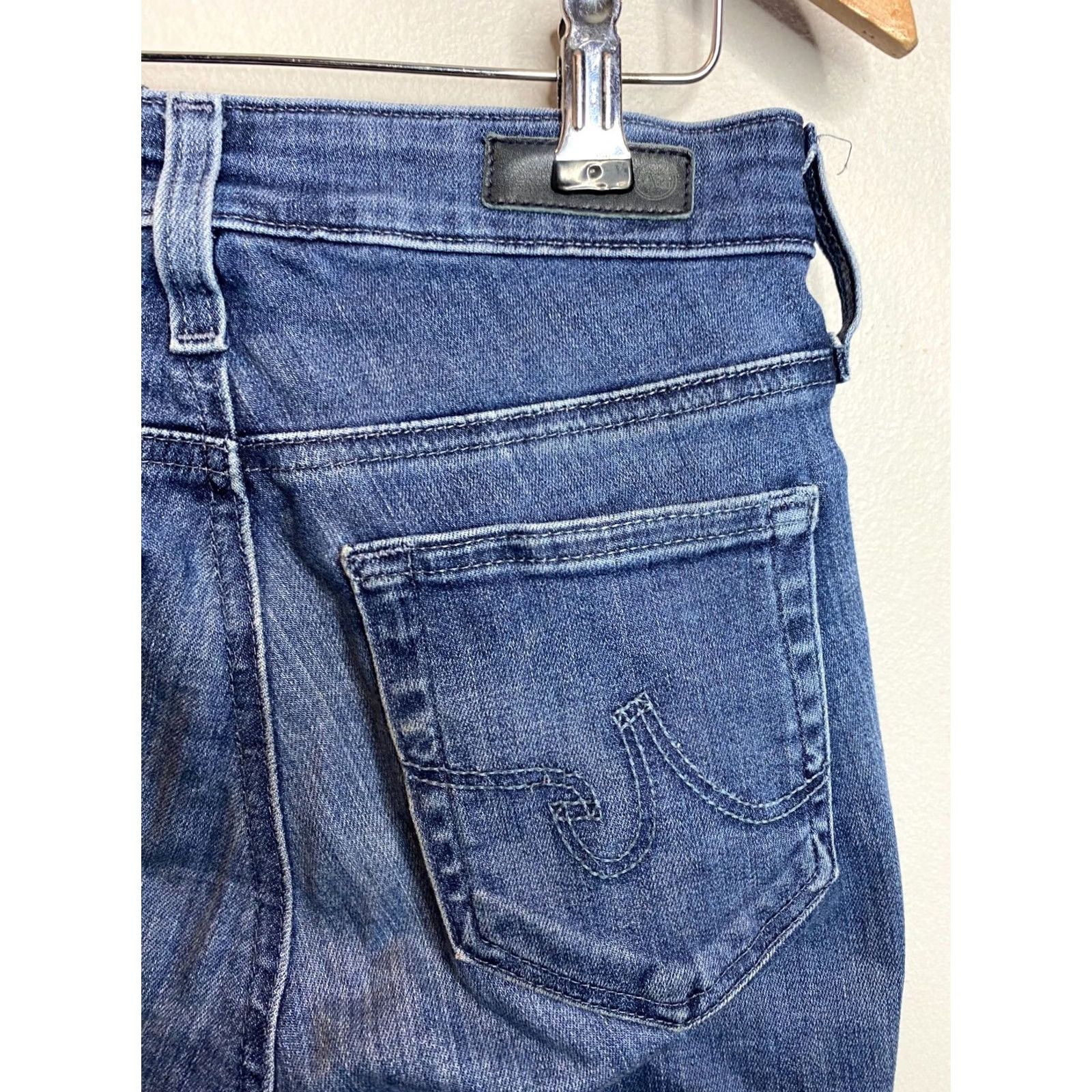 Vintage AG Adriano Goldschmied Mari High Rise Crop Straight Jeans Size 24 Blue Denim 27in Inseam Women Regular Jeans B93 Size 42" / US 20 - 2 Thumbnail