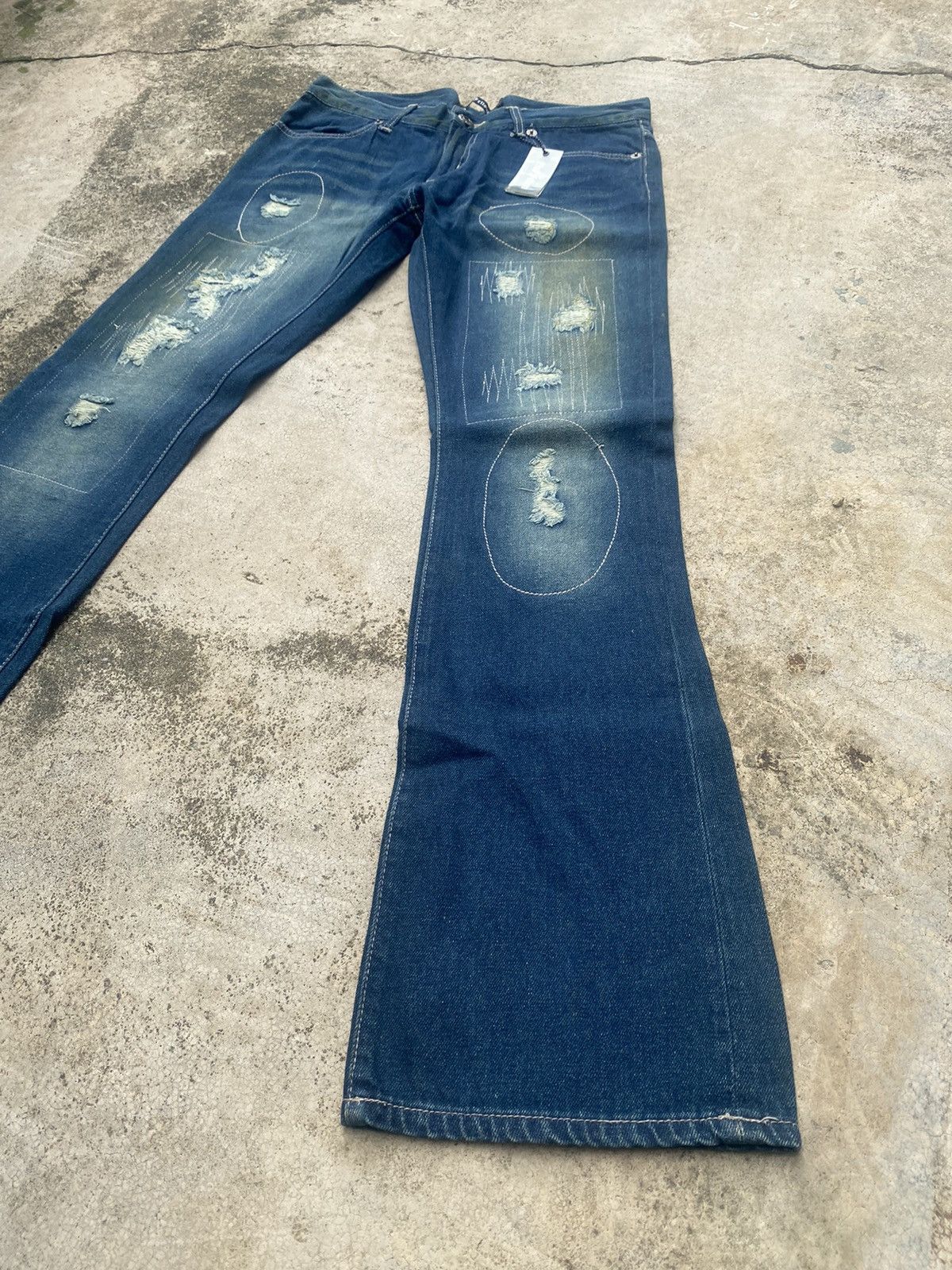 If Six Was Nine × Japanese Brand Flare Jeans Dal Fellow Distressed Patch work Size US 31 - 2 Thumbnail
