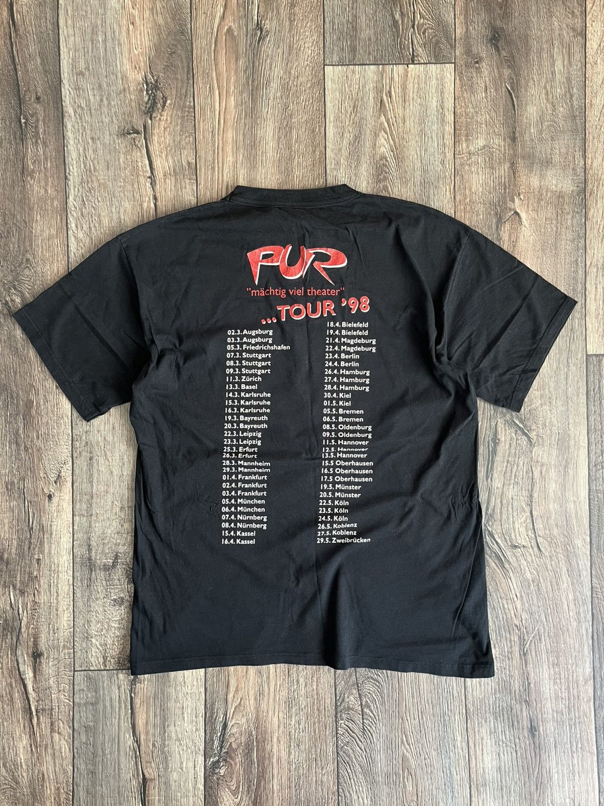 Band Tees Vintage PUR 'machtig viel theater' German 1998 Tour T-Shirt Size US L / EU 52-54 / 3 - 11 Thumbnail