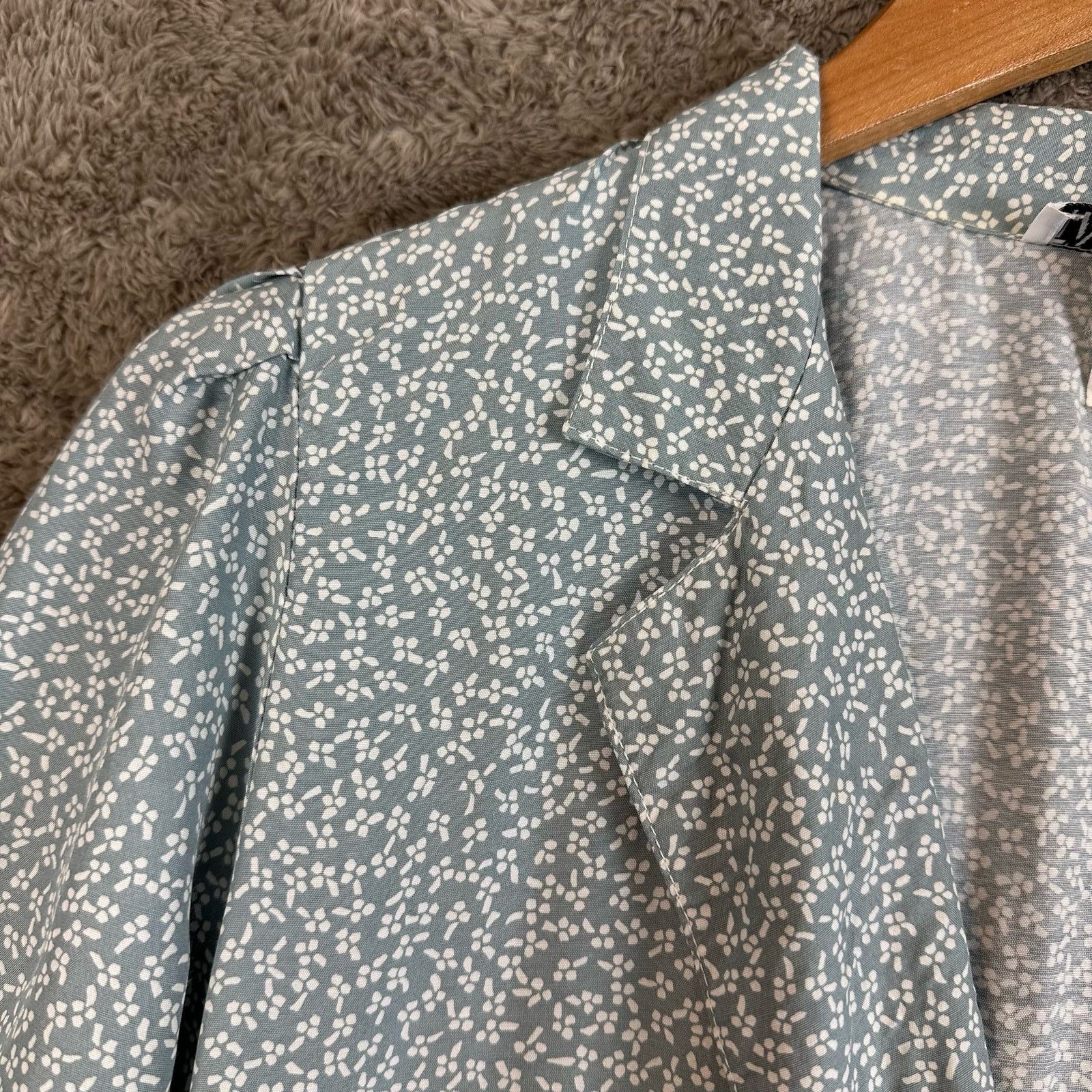 Vintage Vintage Double Breasted Blue Floral Mini Dress Tunic Jacket Size S / US 4 / IT 40 - 5 Thumbnail