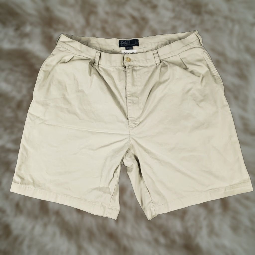 Ralph Lauren Ralph Lauren Mens Chino Shorts Size 40 Beige Casual Pleated Cotton Slash Pockets Size US 40 / EU 56 - 1 Thumbnail