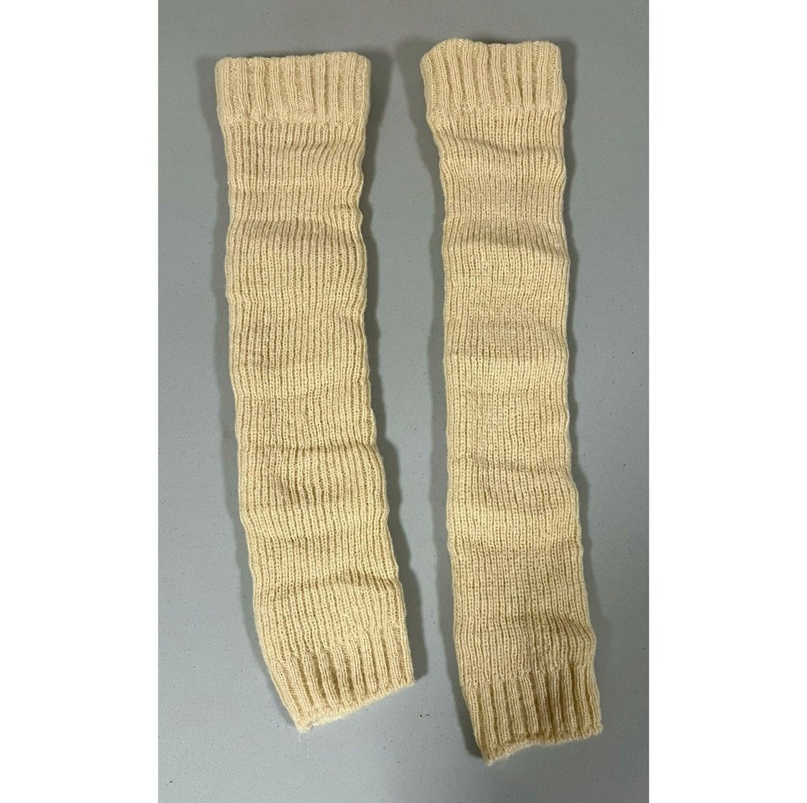 Vintage Tan Beige Nude Knit Leg Warmers ✨ #winter #knit #legwarmers Size ONE SIZE - 2 Thumbnail