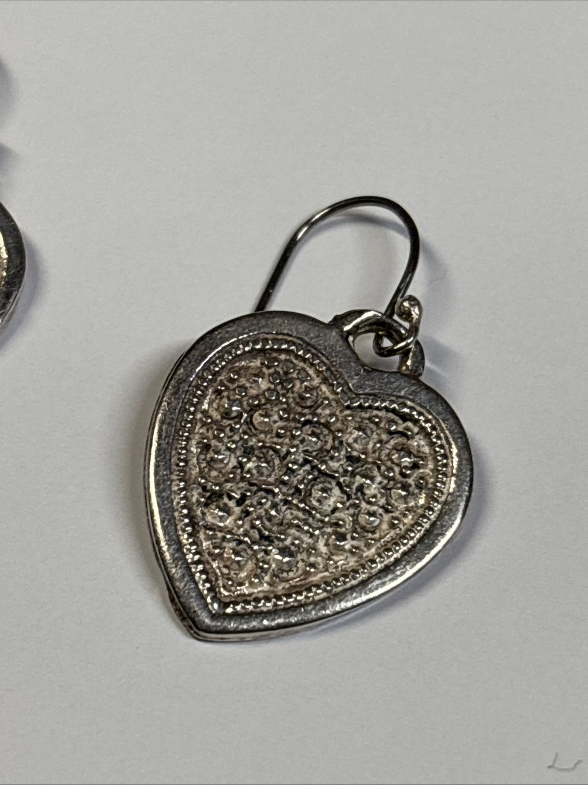 Other Vintage .925 Sterling Silver Heart Shaped Dangle Earrings Size ONE SIZE - 3 Thumbnail