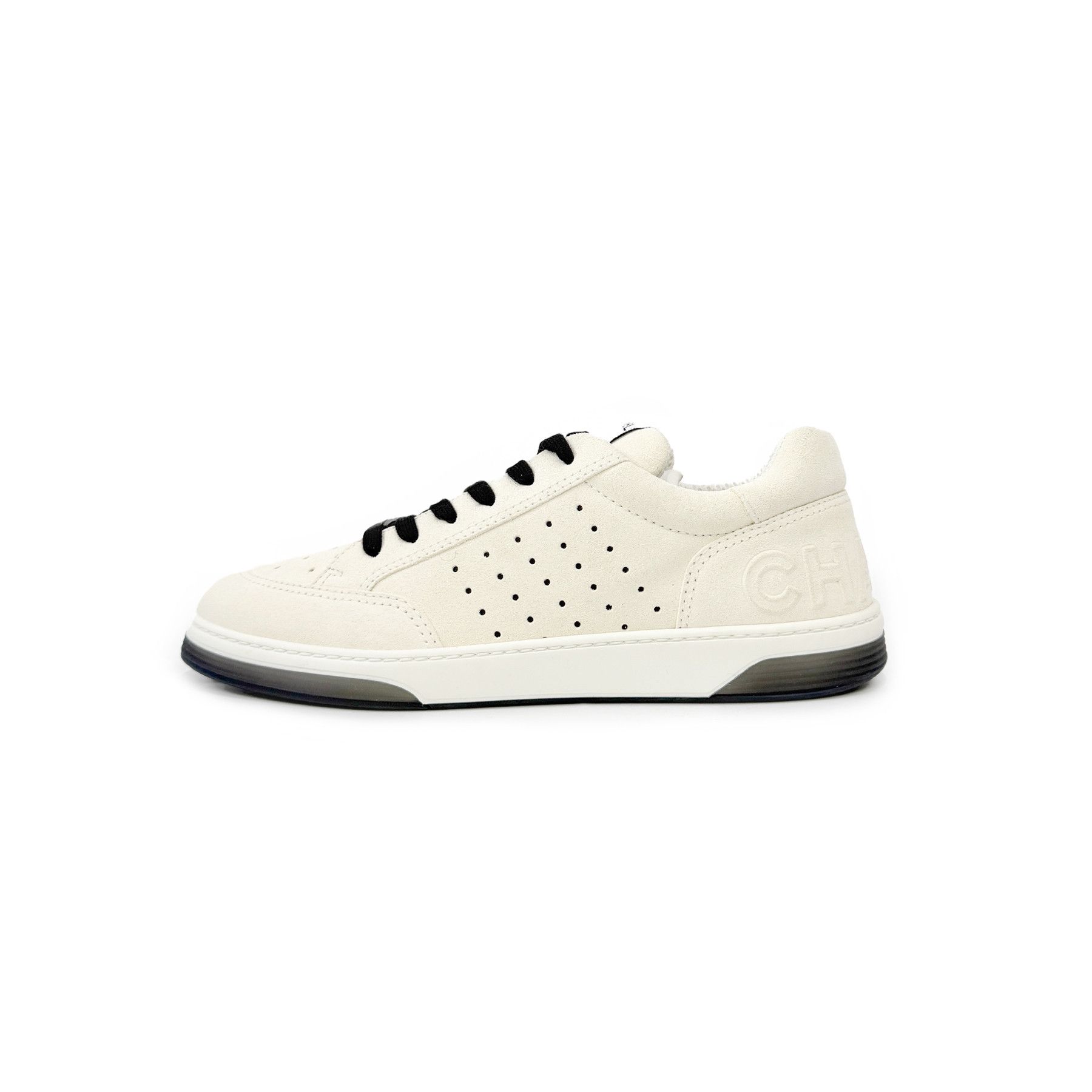Chanel Chanel 22A White & Black Suede Sneakers Size US 10 / EU 43 - 1 Thumbnail