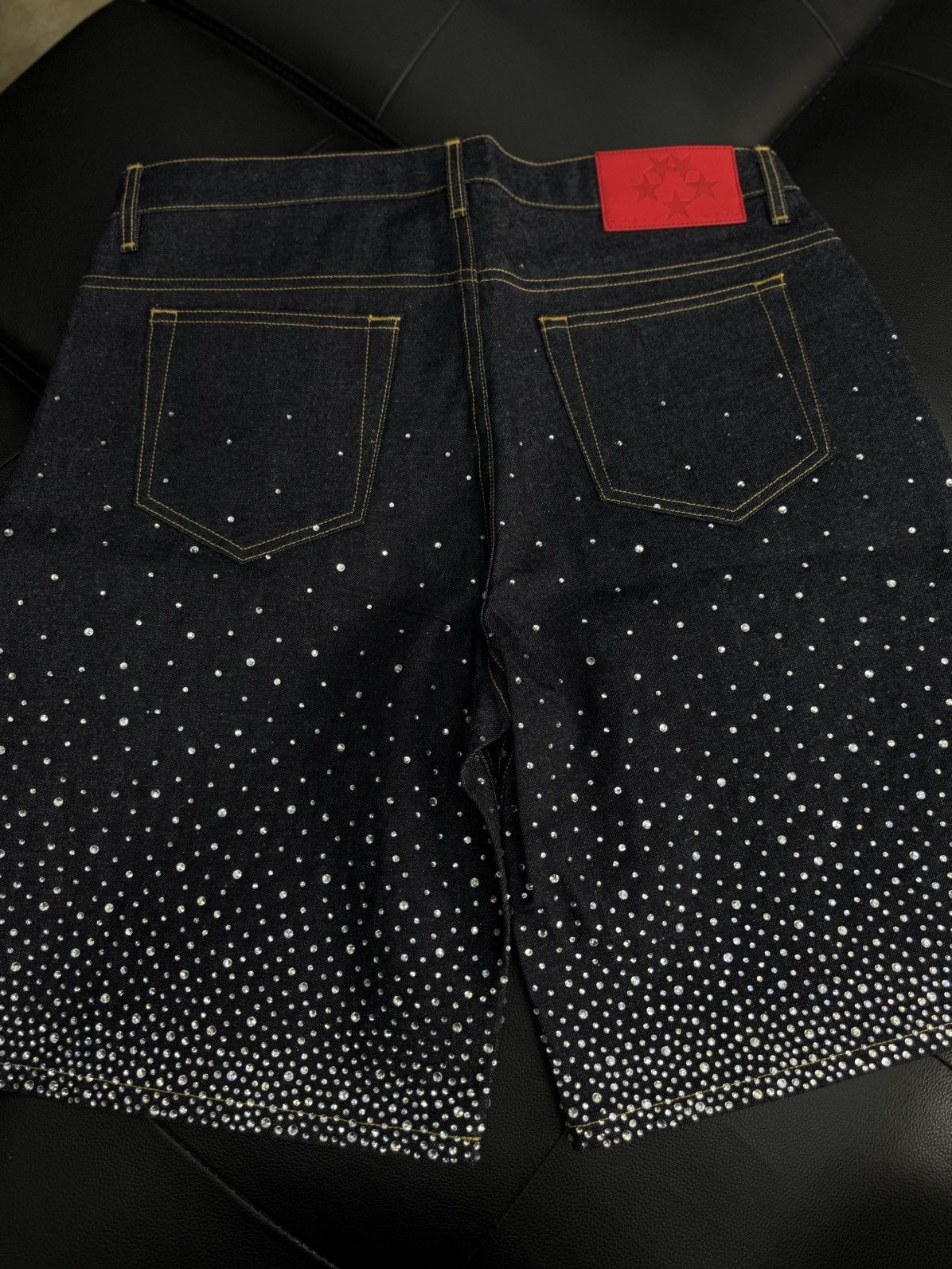 Sp5der Sp5der Rhinestone Crystal Jean Shorts Size (32) NEW Size US 32 / EU 48 - 5 Thumbnail