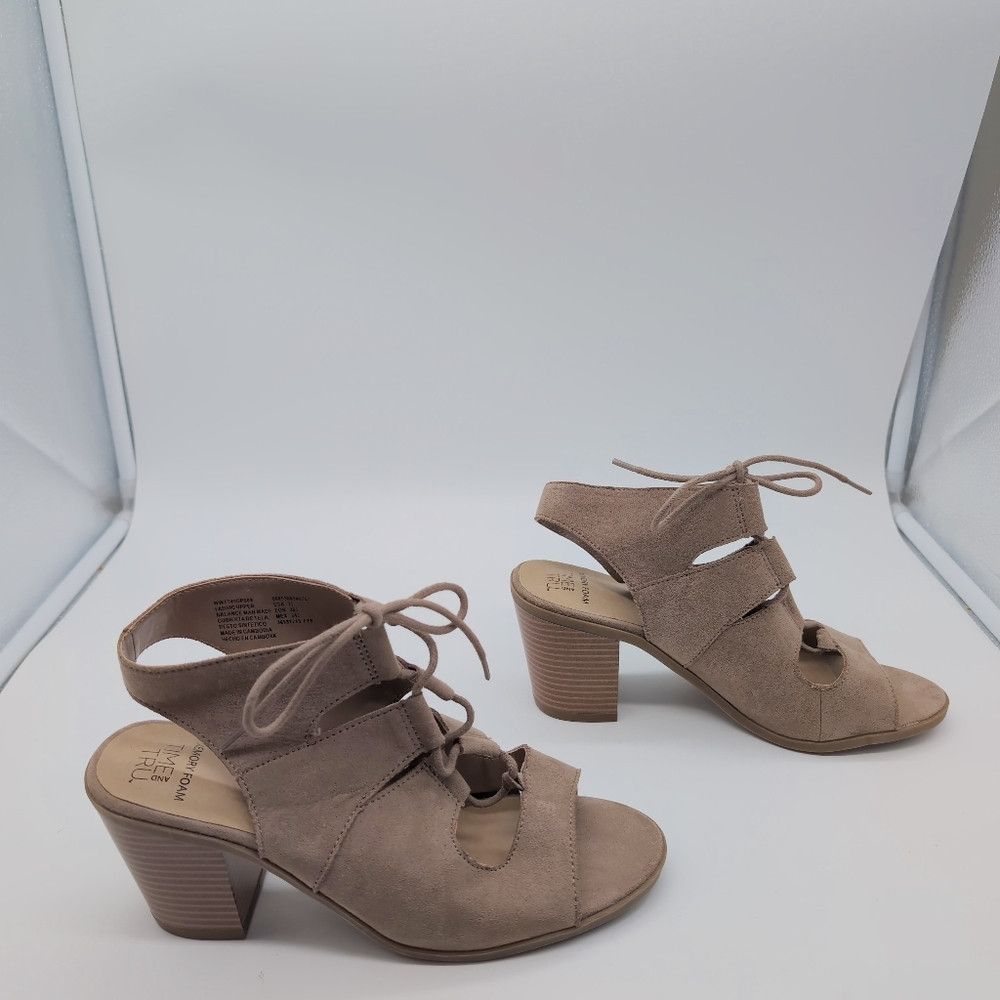 Other Elegant Tan Block Heel Sandals Sz 7.5 Memory Foam Size US 7.5 / IT 37.5 - 5 Thumbnail