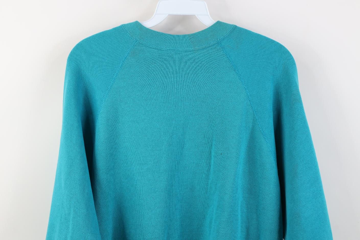Vintage Vintage 80s NatWest USA Bank Raglan Sweatshirt Teal USA Size US L / EU 52-54 / 3 - 13 Thumbnail