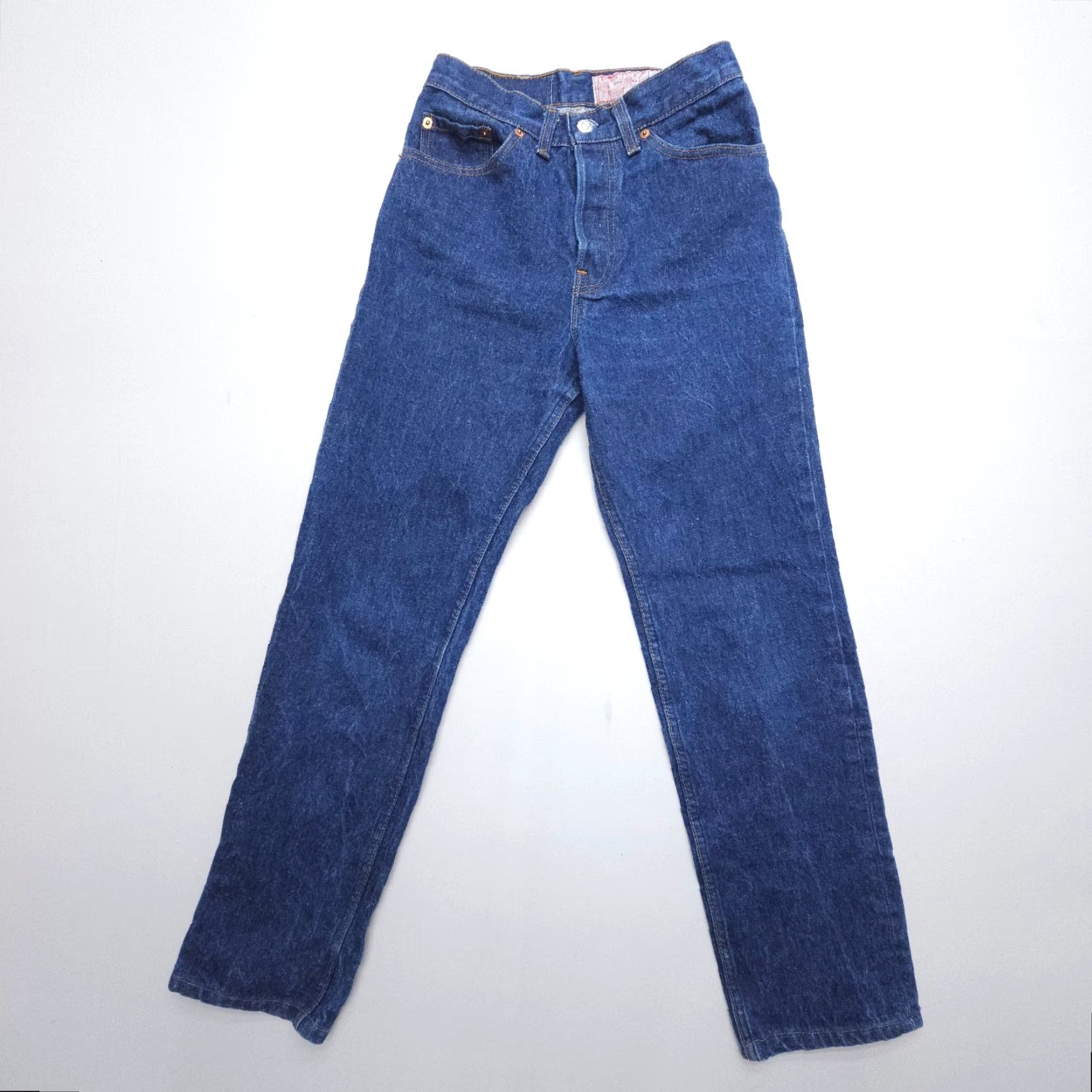 Levi's VINTAGE Levi's 501 Button Fly Jeans Womens Size 9 Dark Wash 80s 90s USA Blue Denim Jeans Regular fit 5-Pocket Design Mens Womens Girls Boys Size 30" / US 8 / IT 44 - 2 Thumbnail