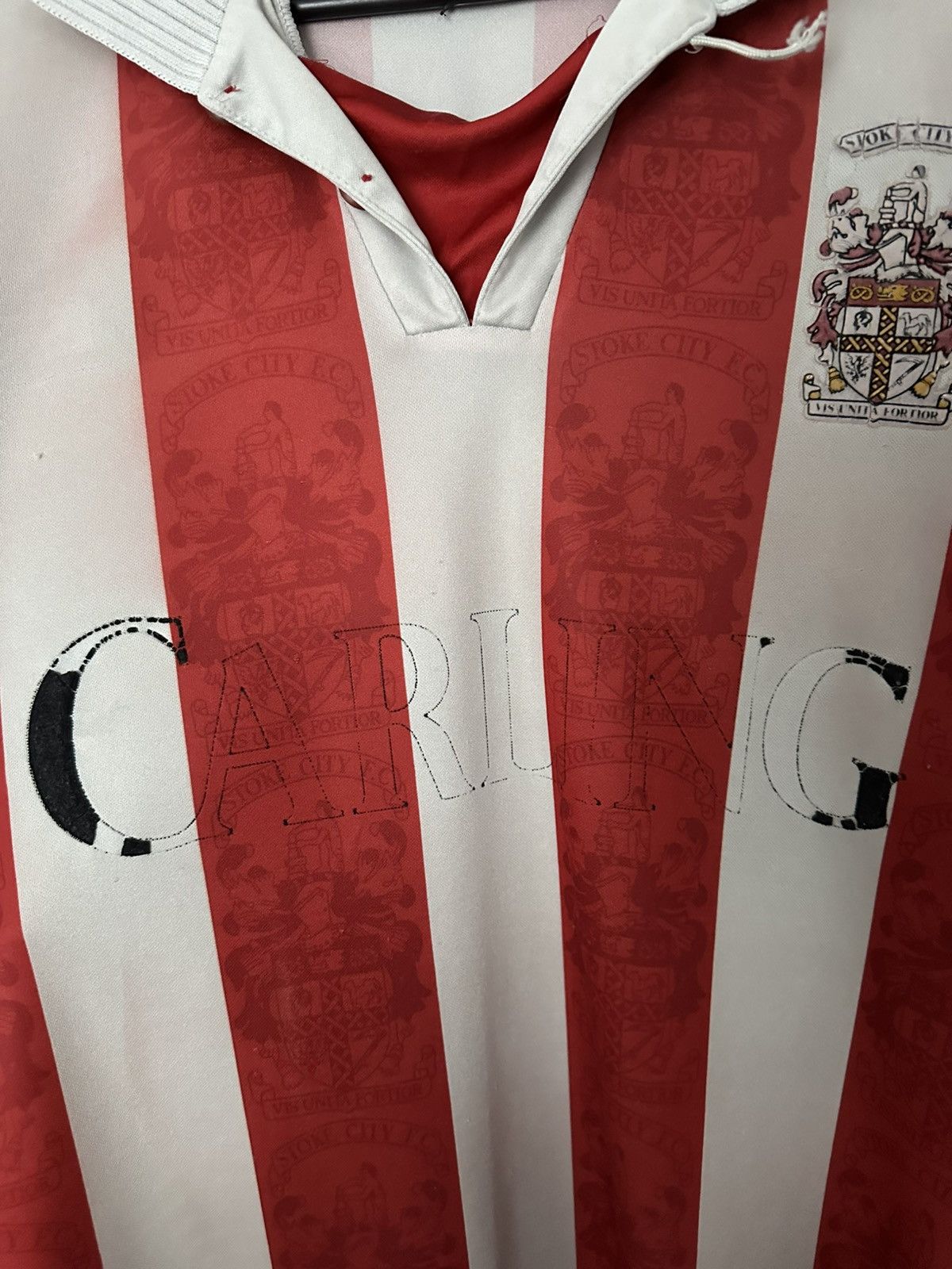 Asics 1994/1995 Stoke City Asics Vintage Soccer Jersey T-Shirt Kit Size US L / EU 52-54 / 3 - 7 Thumbnail