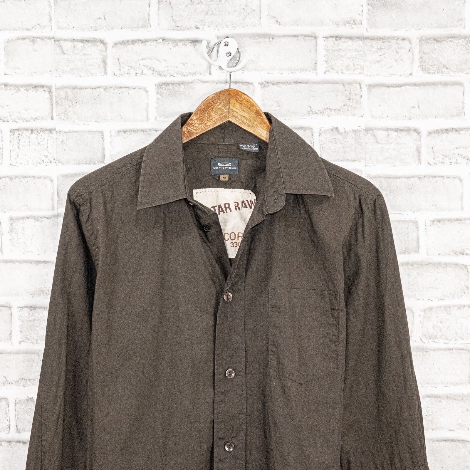G-Star G Star Raw Men's Button up Shirt Long Sleeve in Brown Cotton Size US M / EU 48-50 / 2 - 4 Thumbnail