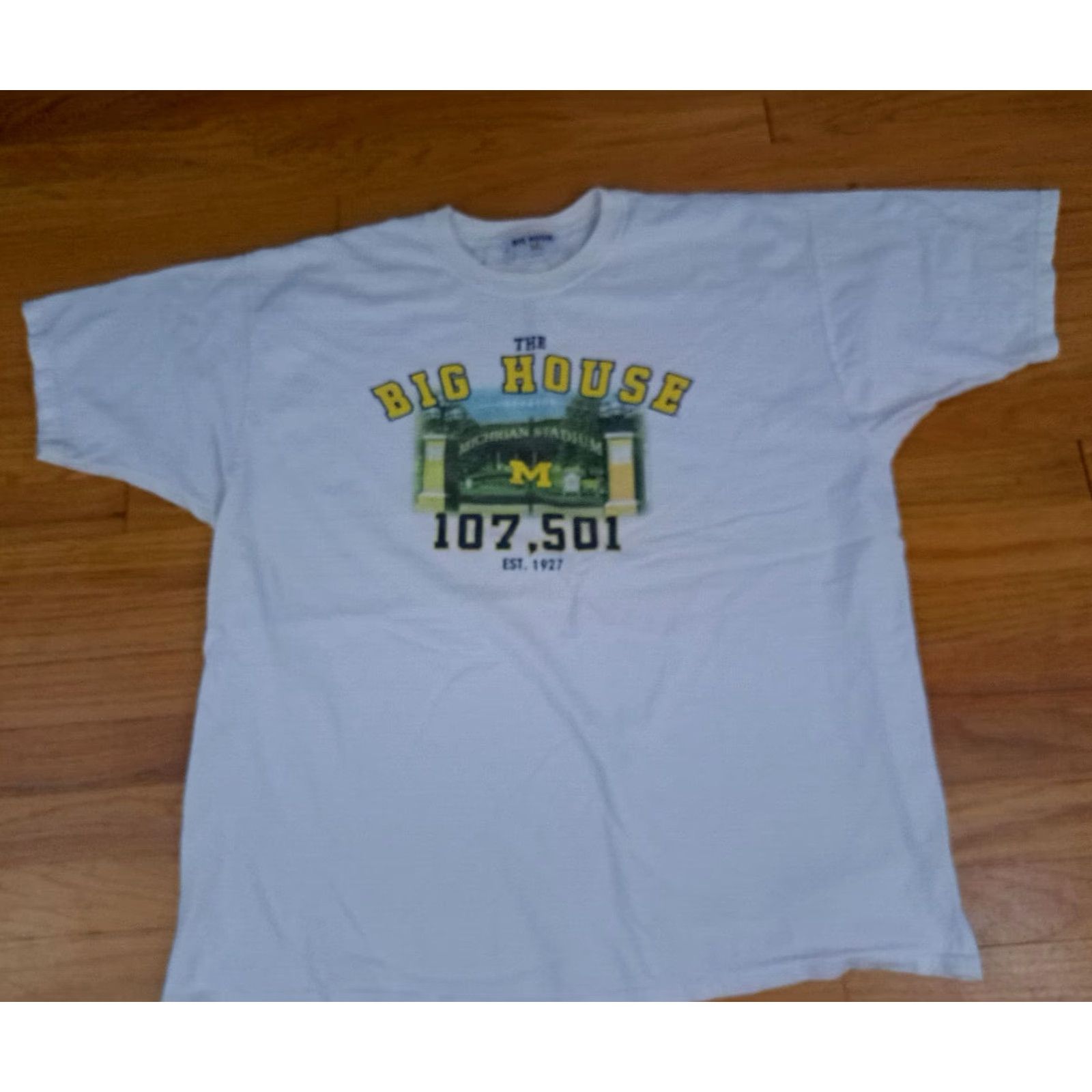 X-LARGE VINTAGE Michigan Wolverines Football Big House 107.501 X-Large T-Shirt Men XL White College Sports University Wolverine Shirts Size US XL / EU 56 / 4 - 3 Thumbnail