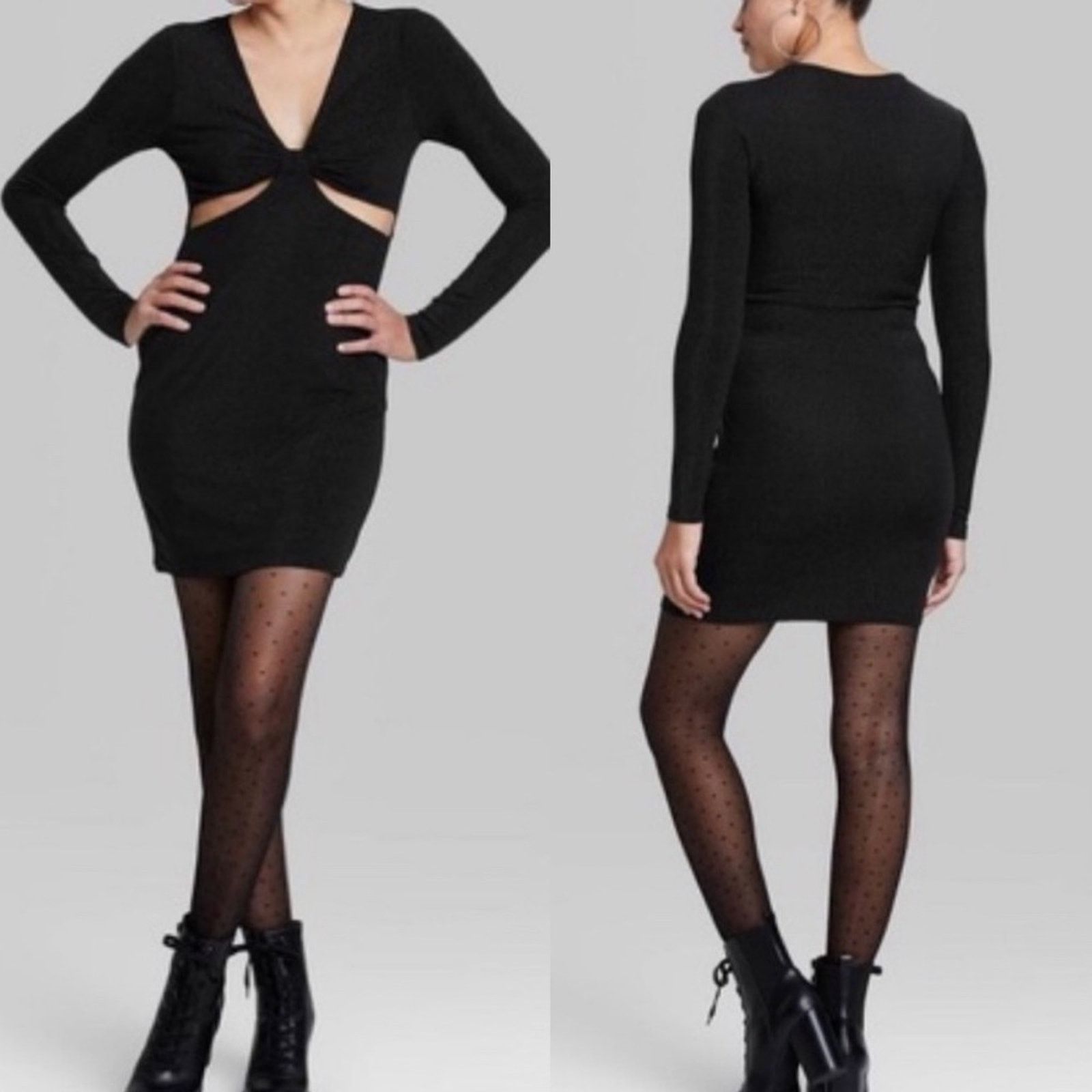 Target Basics NEW TARGET Wild Fable Black Sparkly Metallic Dress Cutouts Size XXL / US 16-18 / IT 52-54 - 10 Thumbnail
