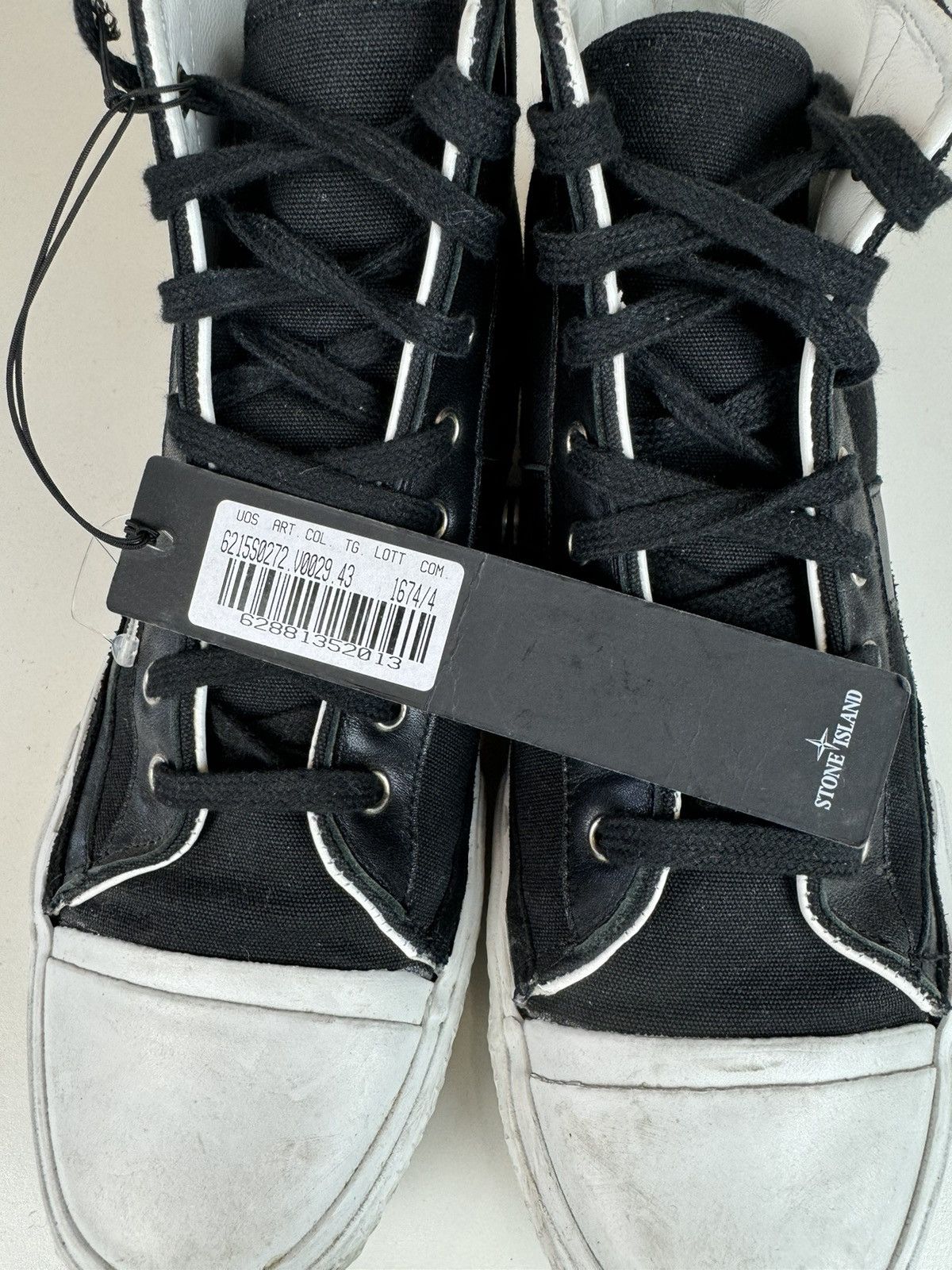 Stone Island Stone island leather tissue trainers high top sneakers 43 Size US 9.5 / EU 42-43 - 13 Thumbnail