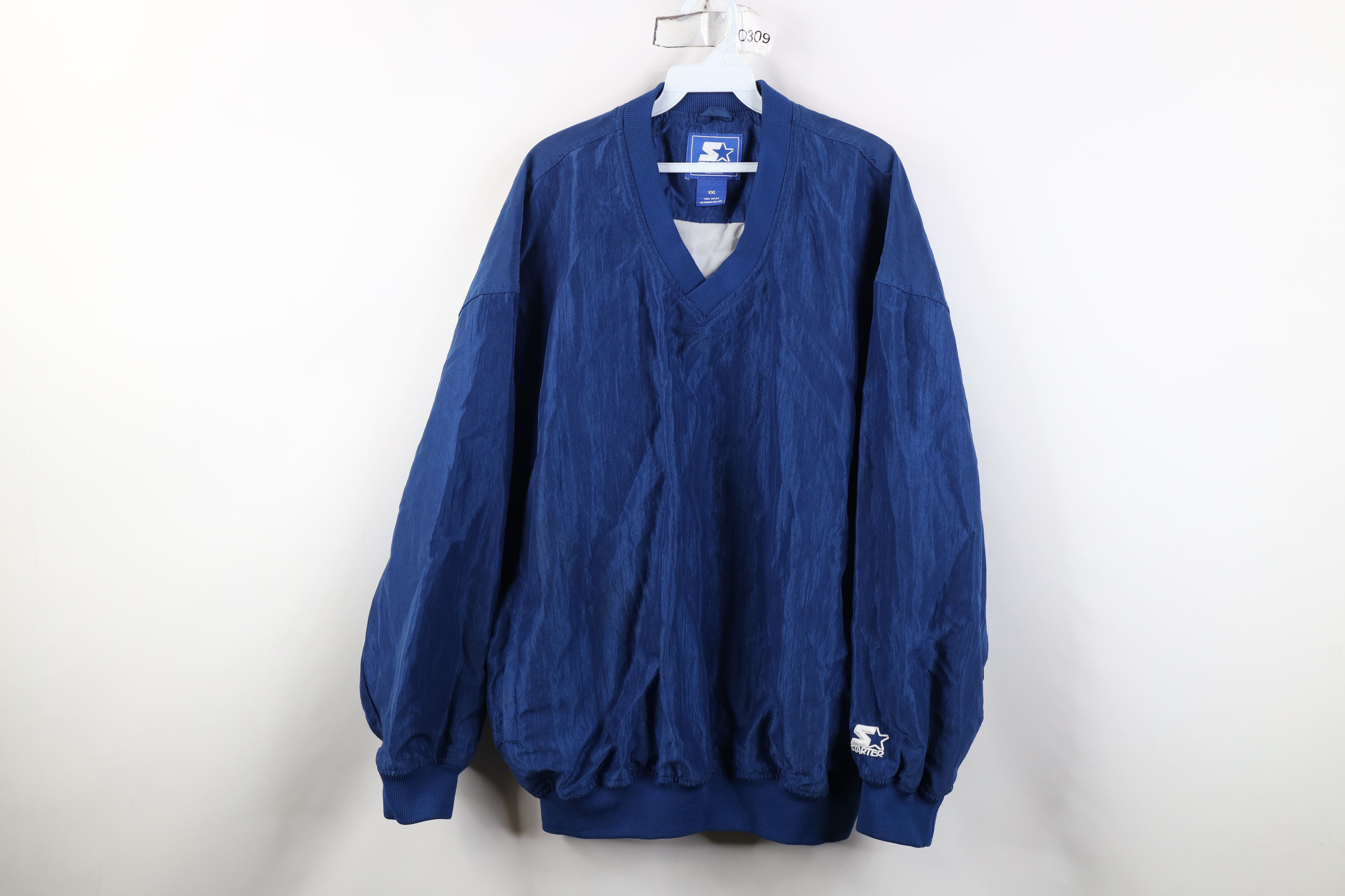 Starter Vintage 90s Starter Lined Pullover Windbreaker Jacket Blue Size US XXL / EU 58 / 5 - 1 Thumbnail