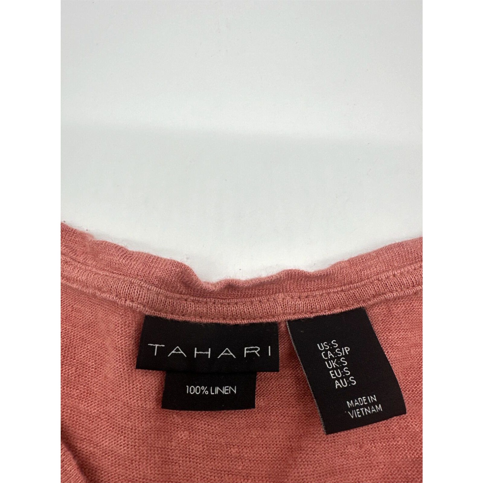Vintage Tahari Blouse Women Small Red 100% Linen …#2118 Size S / US 4 / IT 40 - 2 Preview