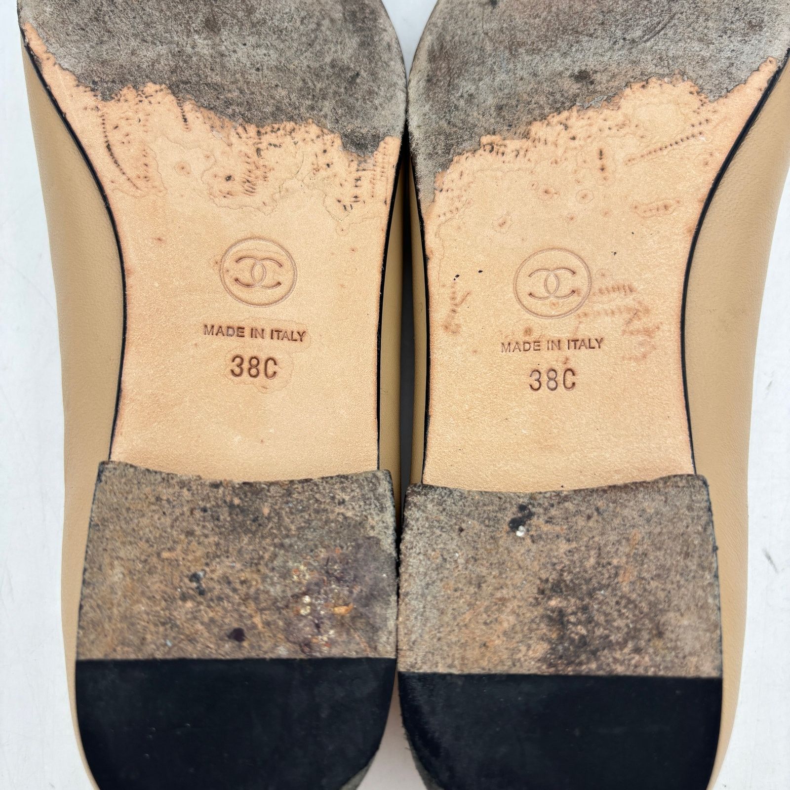 Chanel Chanel Leather CC Logo Cap Toe Boe Ballet Flats Women's 38C Size US 8 / IT 38 - 9 Thumbnail