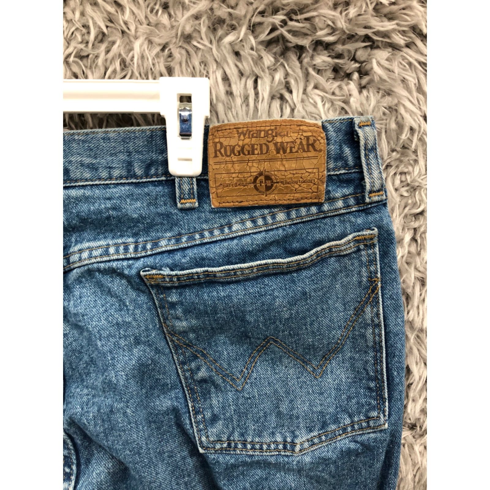 Wrangler Wrangler Rugged Wear Jeans Size 38x32 Mens Mid Rise Straight Leg Wash Blue Denim Size US 38 / EU 54 - 6 Thumbnail