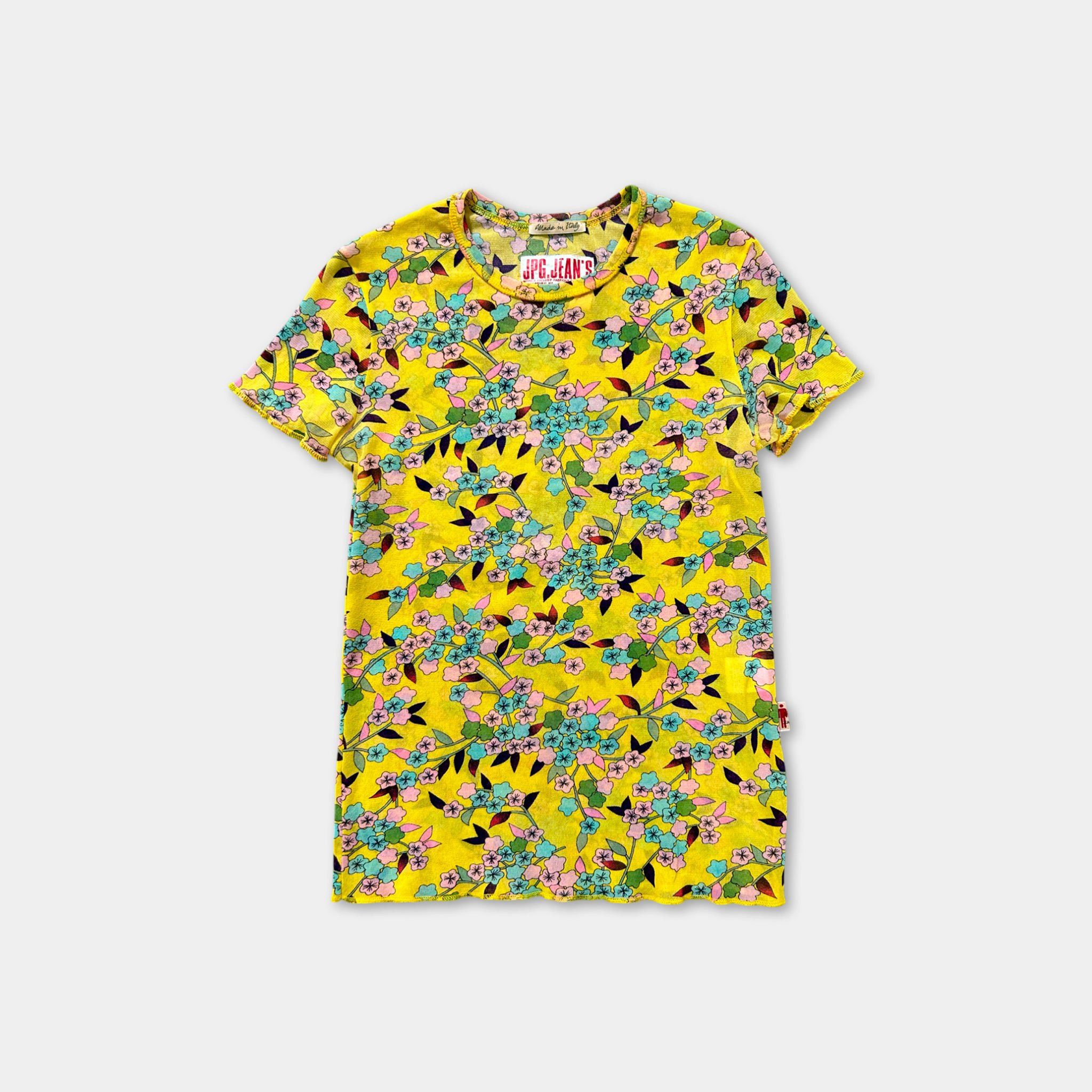 Jean Paul Gaultier 00's Yellow Floral Print Top
