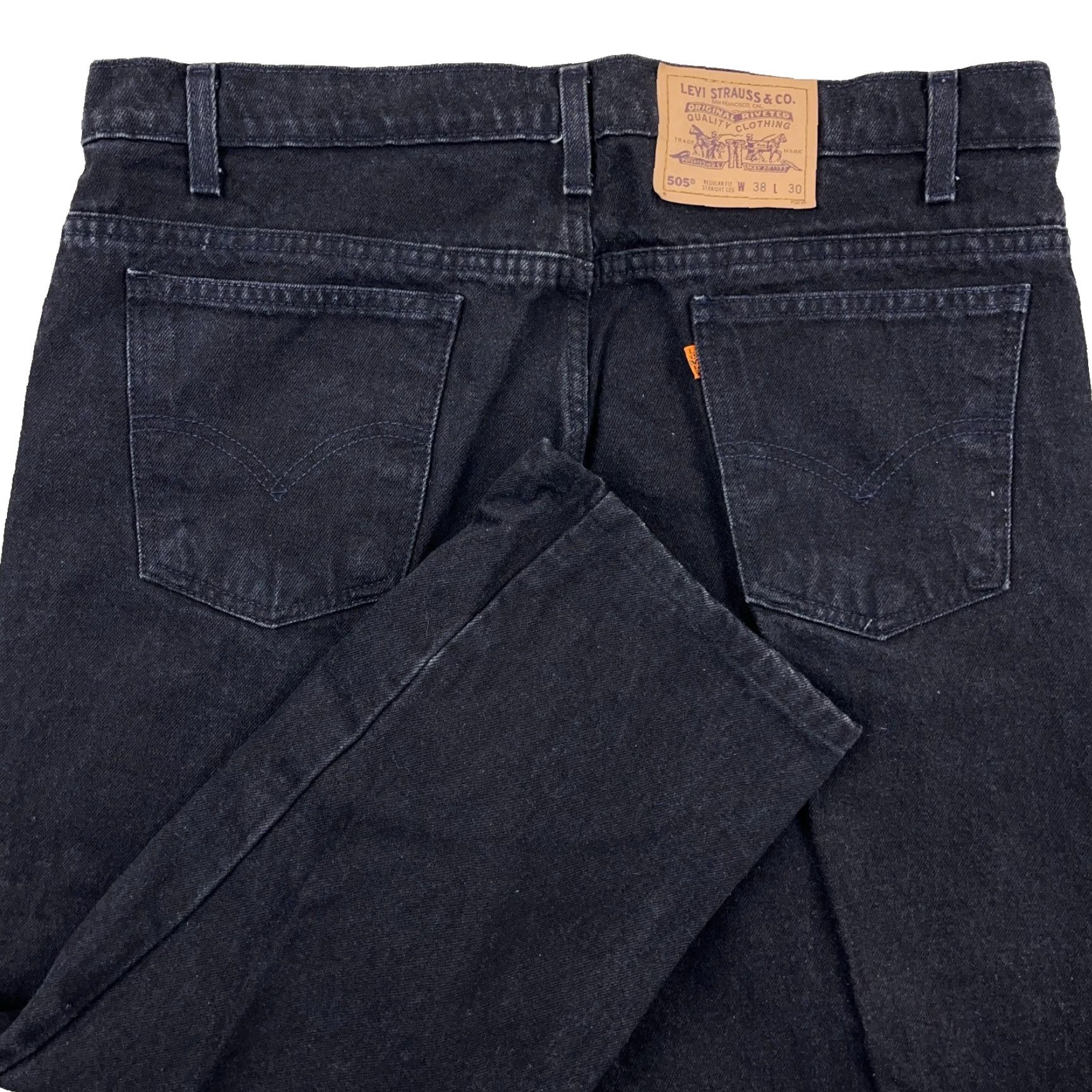 Levi's VINTAGE Levi's 505 Jeans Men 36x25 Straight Regular Fit Denim Black 80s 90s Modern Compact Dresswear Mens Size US 36 / EU 52 - 2 Thumbnail