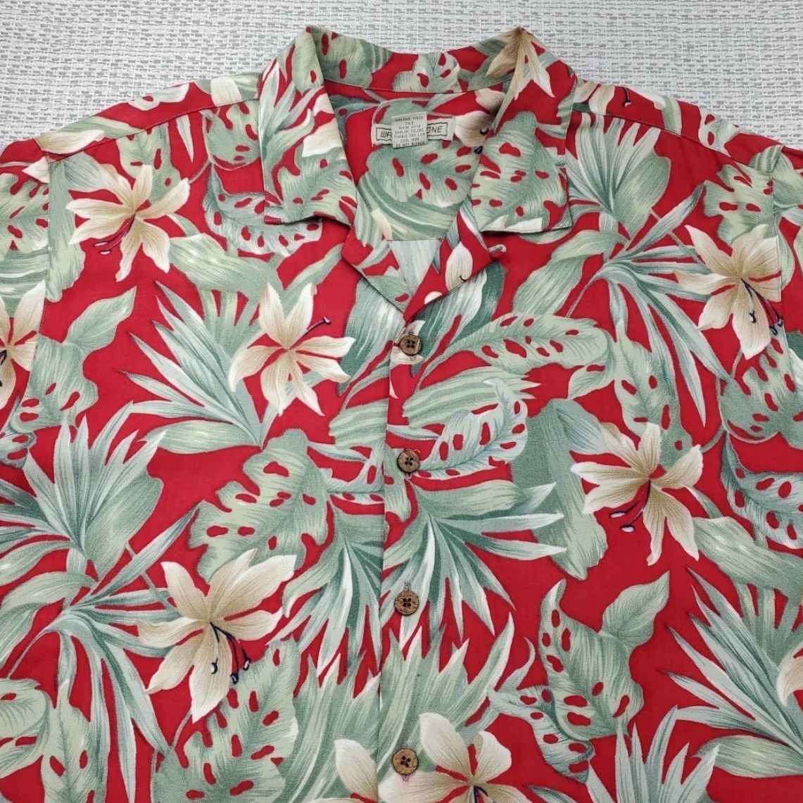 ALOHAS VINTAGE Waterstone Hawaiian Shirt Mens L Red Floral Aloha Button-Up Short Sleeve Casual Vintage Size US L / EU 52-54 / 3 - 4 Thumbnail