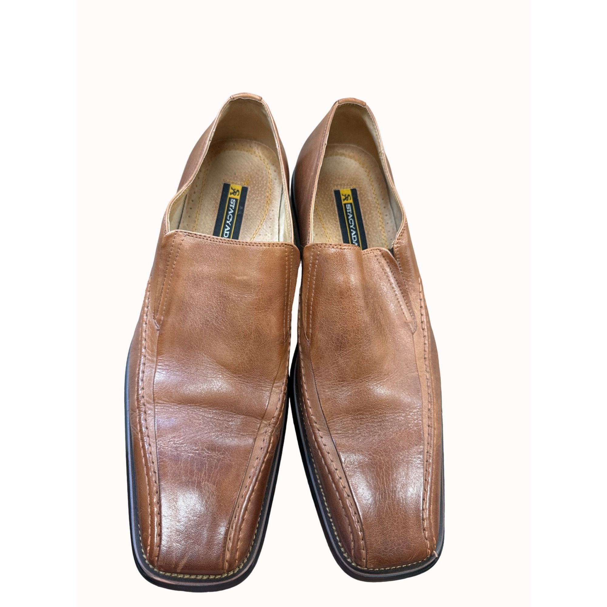 Stacy Adams Stacey Adams mens brown leather slip dress loafer shoes 11.5 Size US 11.5 / EU 44-45 - 9 Thumbnail