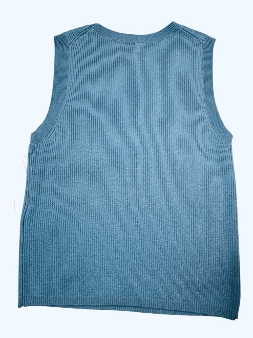 Joie NWT New Joie 100% Merino Wool Ribbed Knit Sleeveless Blue T Size S / US 4 / IT 40 - 3 Thumbnail