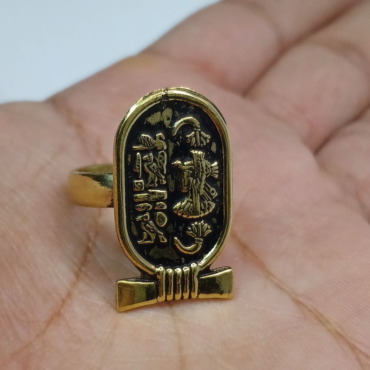 Handmade Handmade Egyptian Copper Ring with Hieroglyphic Size 8 Size ONE SIZE - 3 Thumbnail