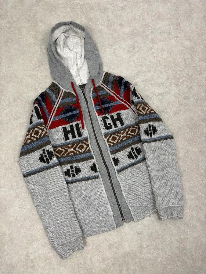 Dolce & Gabbana AW2004 Dolce & Gabbana Grey Wool Eagle Intarsia Zip Hoodie Size US S / EU 44-46 / 1 - 5 Thumbnail