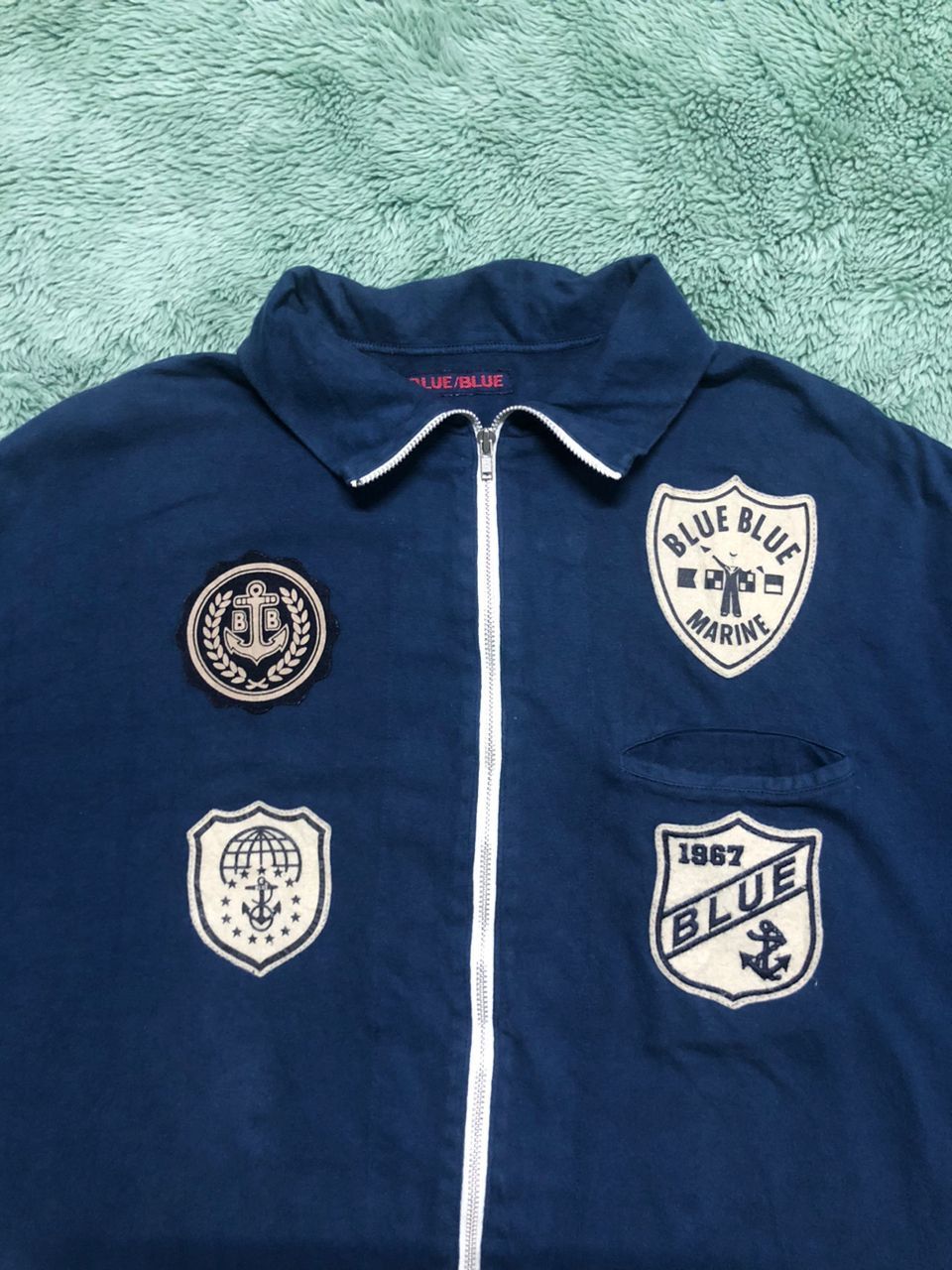 Blue Blue Japan × Japanese Brand Blue Blue Rare Design Patches Short Sleeve Zipper Size US M / EU 48-50 / 2 - 4 Thumbnail