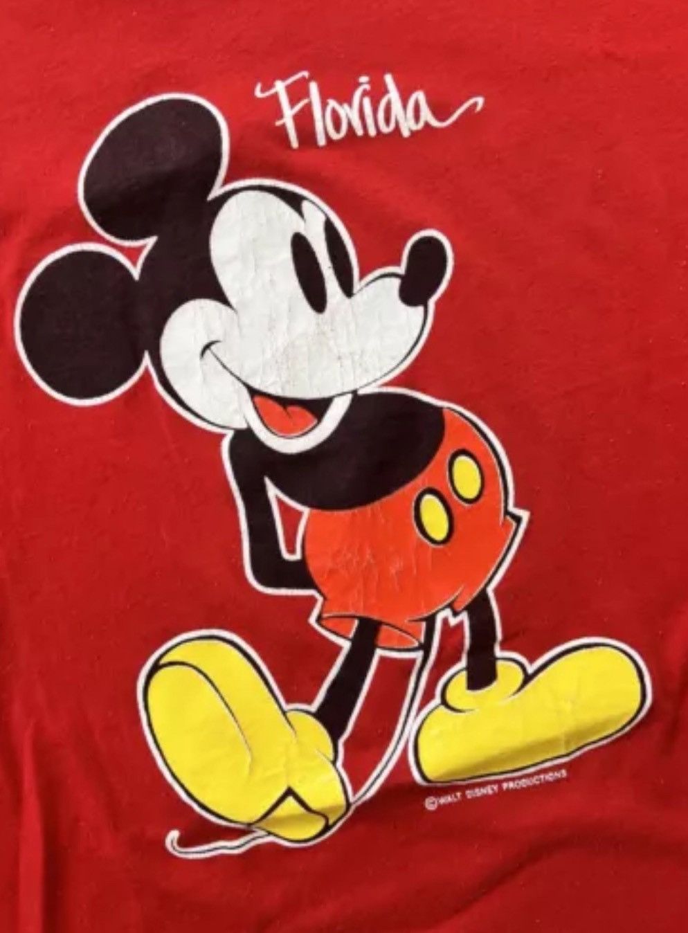 Mickey Mouse × Vintage Vintage Retro Mickey Mouse Vneck Florida Red Tshirt L Size L / US 10 / IT 46 - 3 Thumbnail