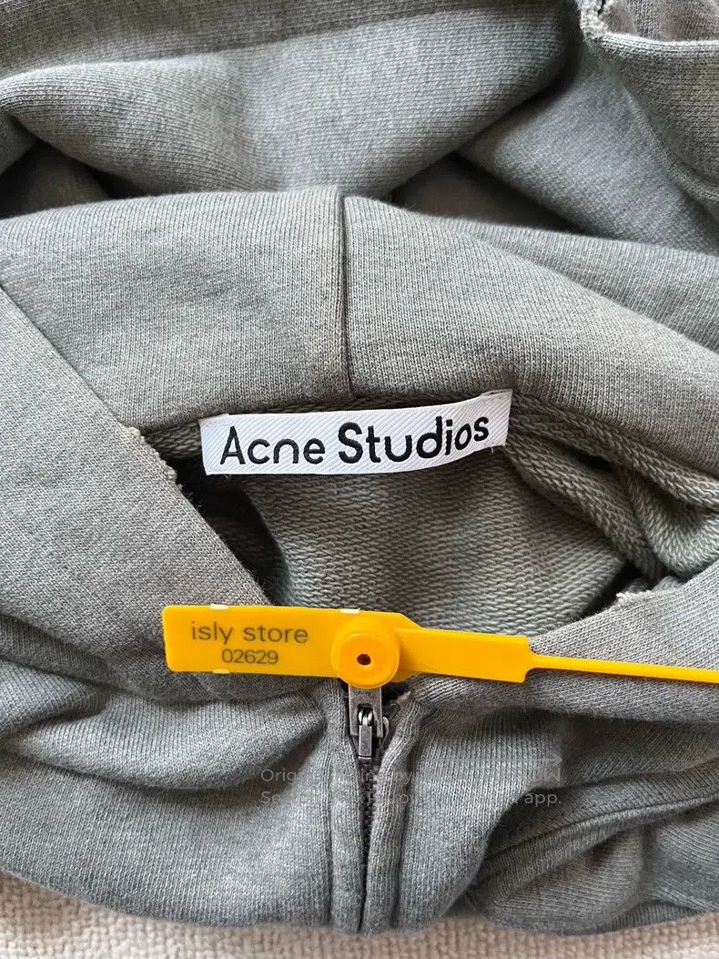 Acne Studios Acne Studios Distressed Patch Logo Zip-Up Hoodie - Moss Gr Size US XXS / EU 40 - 5 Thumbnail