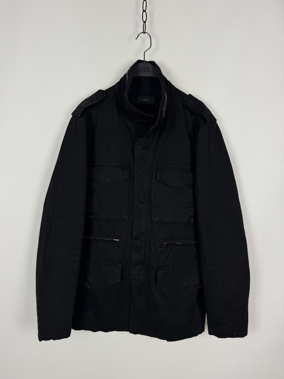 Joseph Joseph Washed Cotton Military Style Black Jacket Size US M / EU 48-50 / 2 - 4 Thumbnail