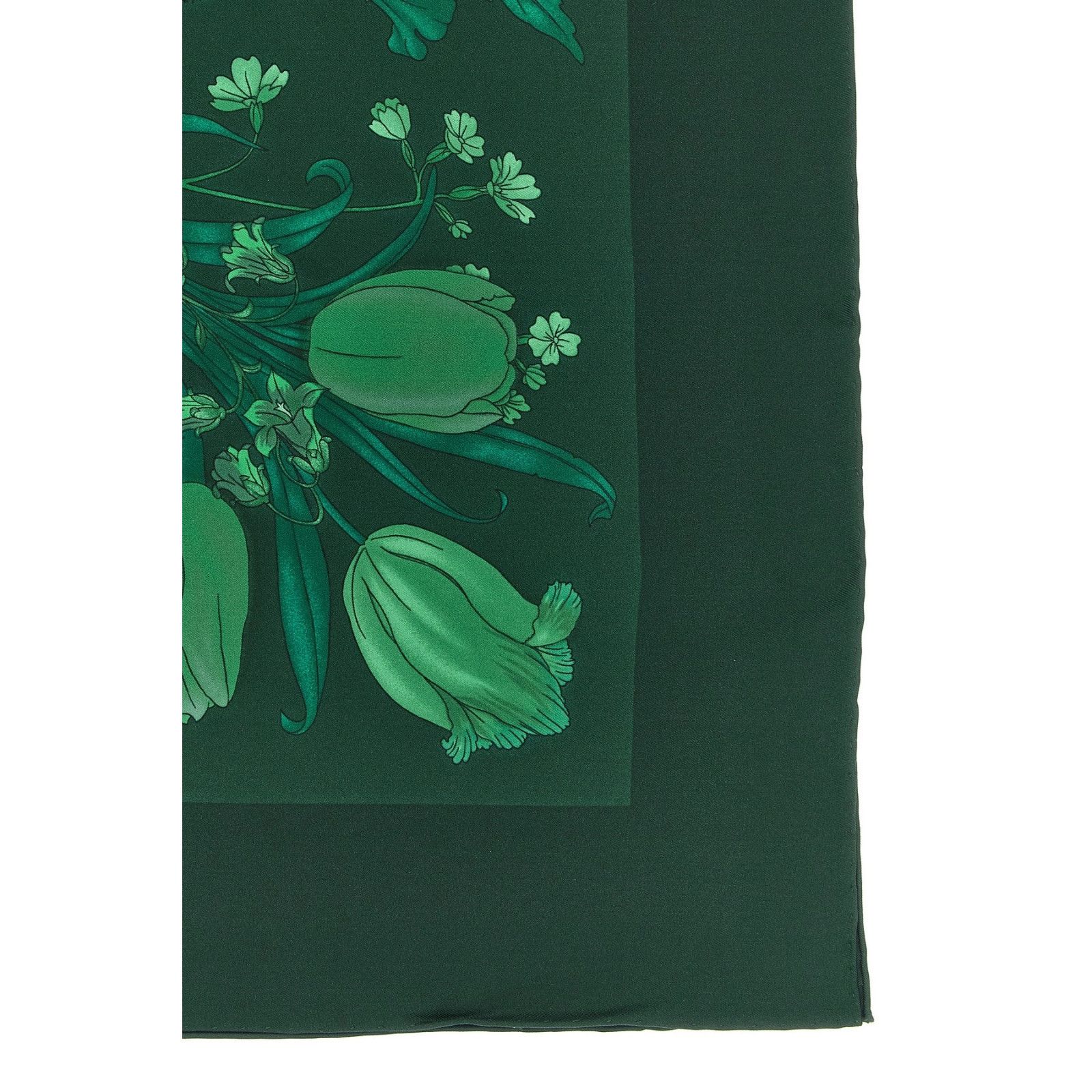 Gucci GUCCI Green Silk Scarf New & Authentic Size ONE SIZE - 2 Thumbnail