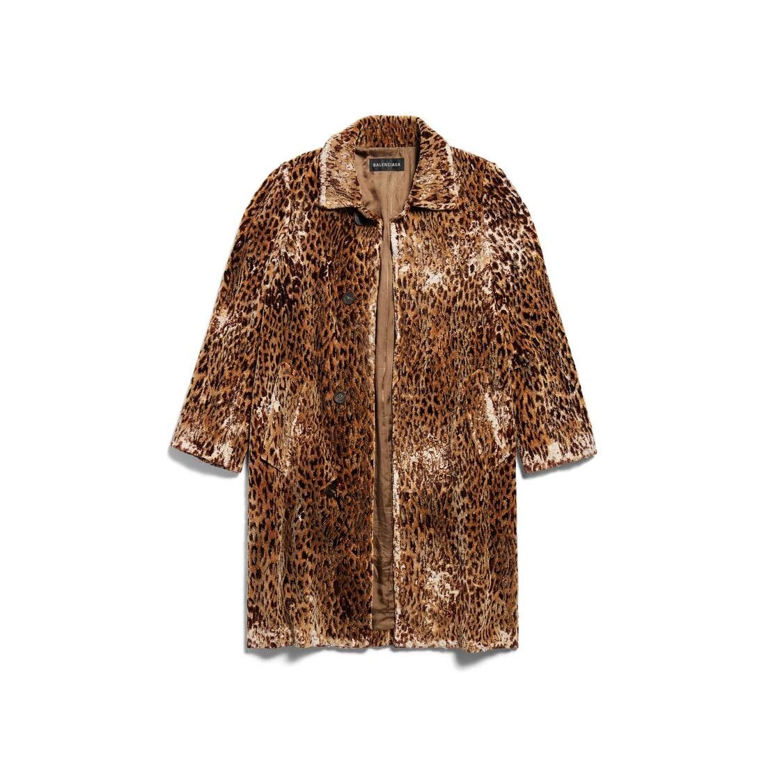 Balenciaga o1bcso1str1025 Leopard Shrunk Coat in Leopard Size XL / US 12-14 / IT 48-50 - 1 Thumbnail