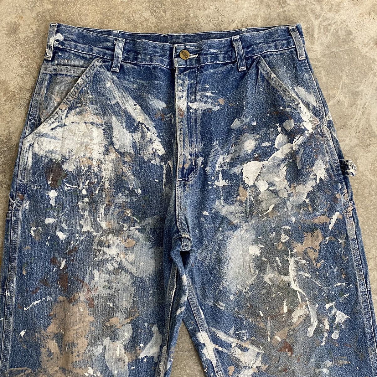 Carhartt Vintage Carhartt Faded Blue Splatter Painter Denim Jeans Size US 34 / EU 50 - 10 Thumbnail