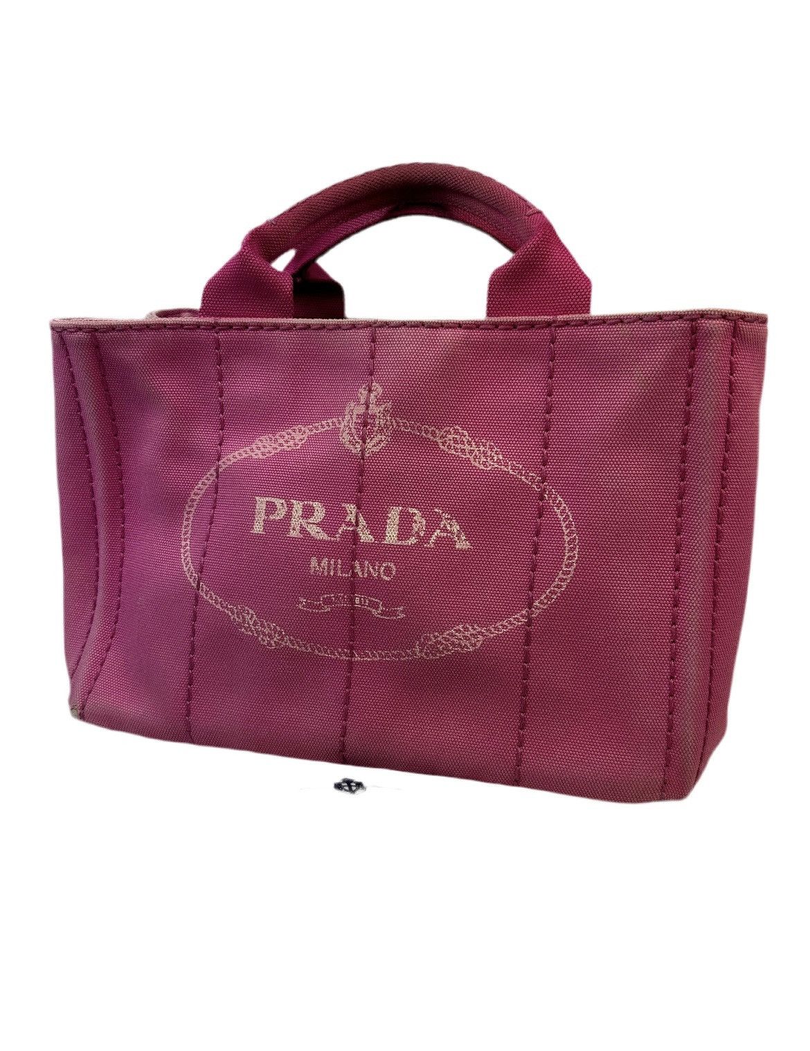 Prada Prada Pink Canapa Hand Bag Size ONE SIZE - 1 Thumbnail