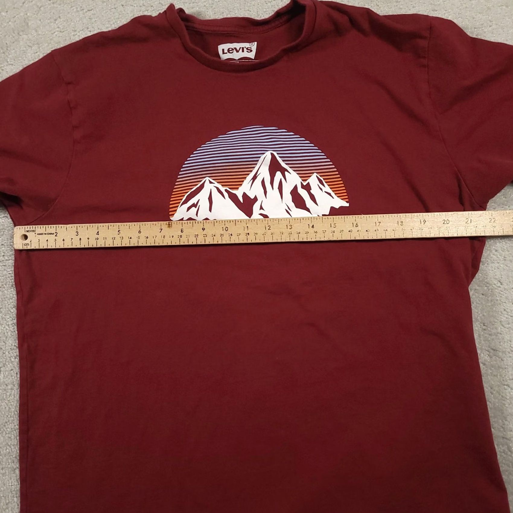 Levi's Levi's Shirt Mens XL Burgundy Mountain Graphic Tee Crewneck Outdoor Casual Cotton Size US XL / EU 56 / 4 - 3 Thumbnail