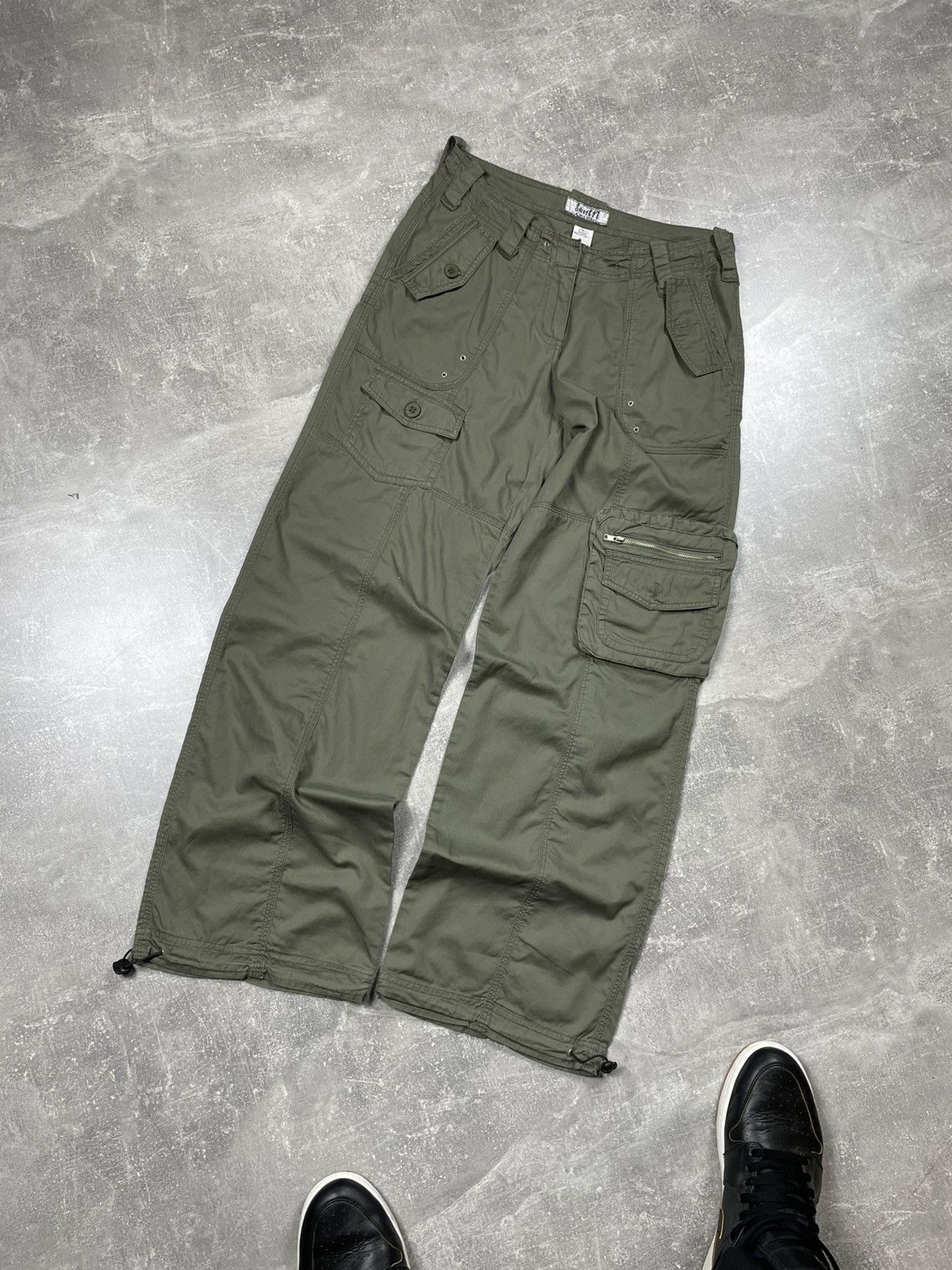 Japanese Brand × Vintage Y2K Avant Garde Parachute Stylish Khaki Pants Size 27" / US 4 / IT 40 - 1 Thumbnail