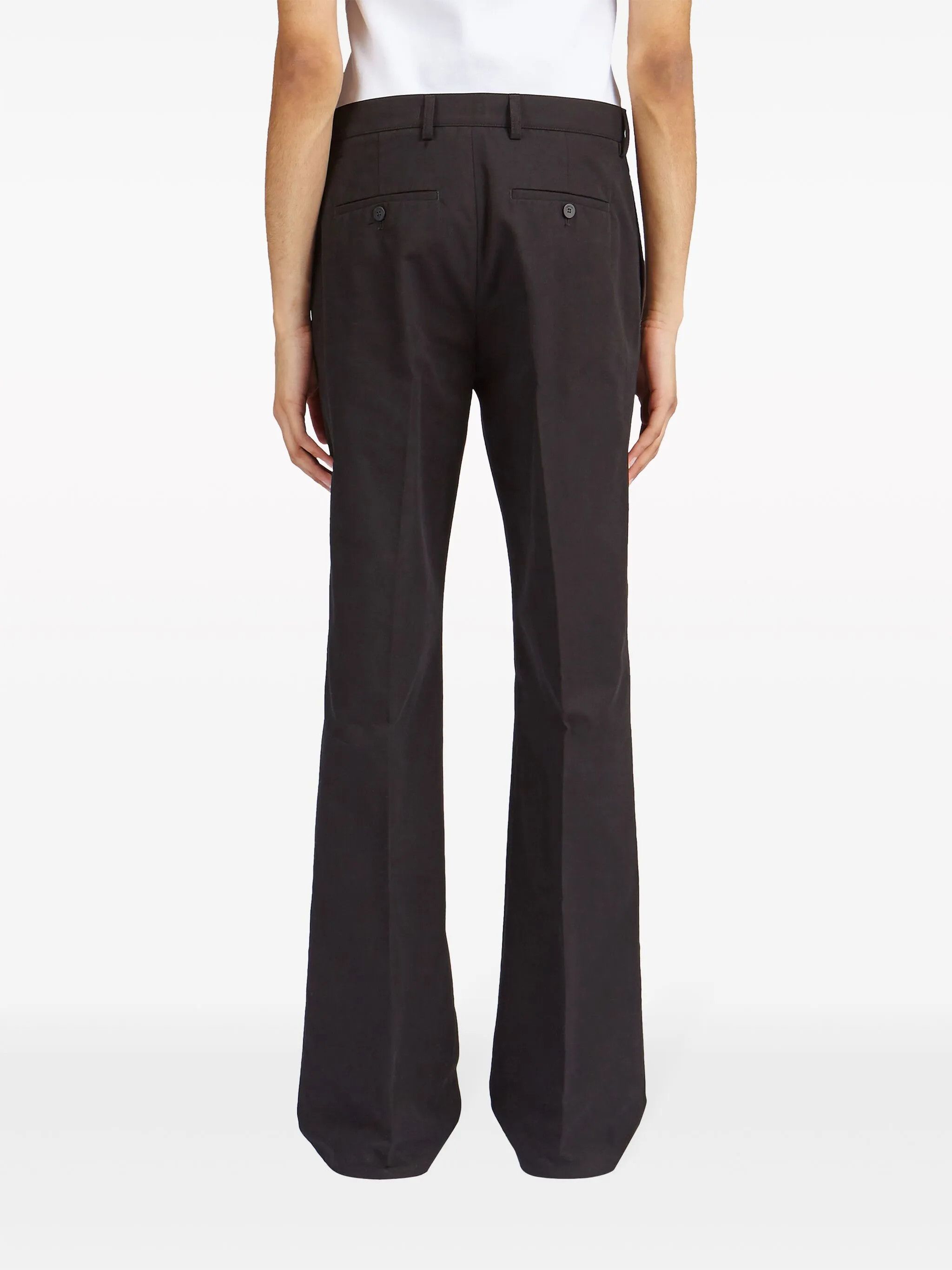 Salvatore Ferragamo o1s1rm0126 Flared Cotton Chino Trouser in Black Size US 36 / EU 52 - 4 Thumbnail
