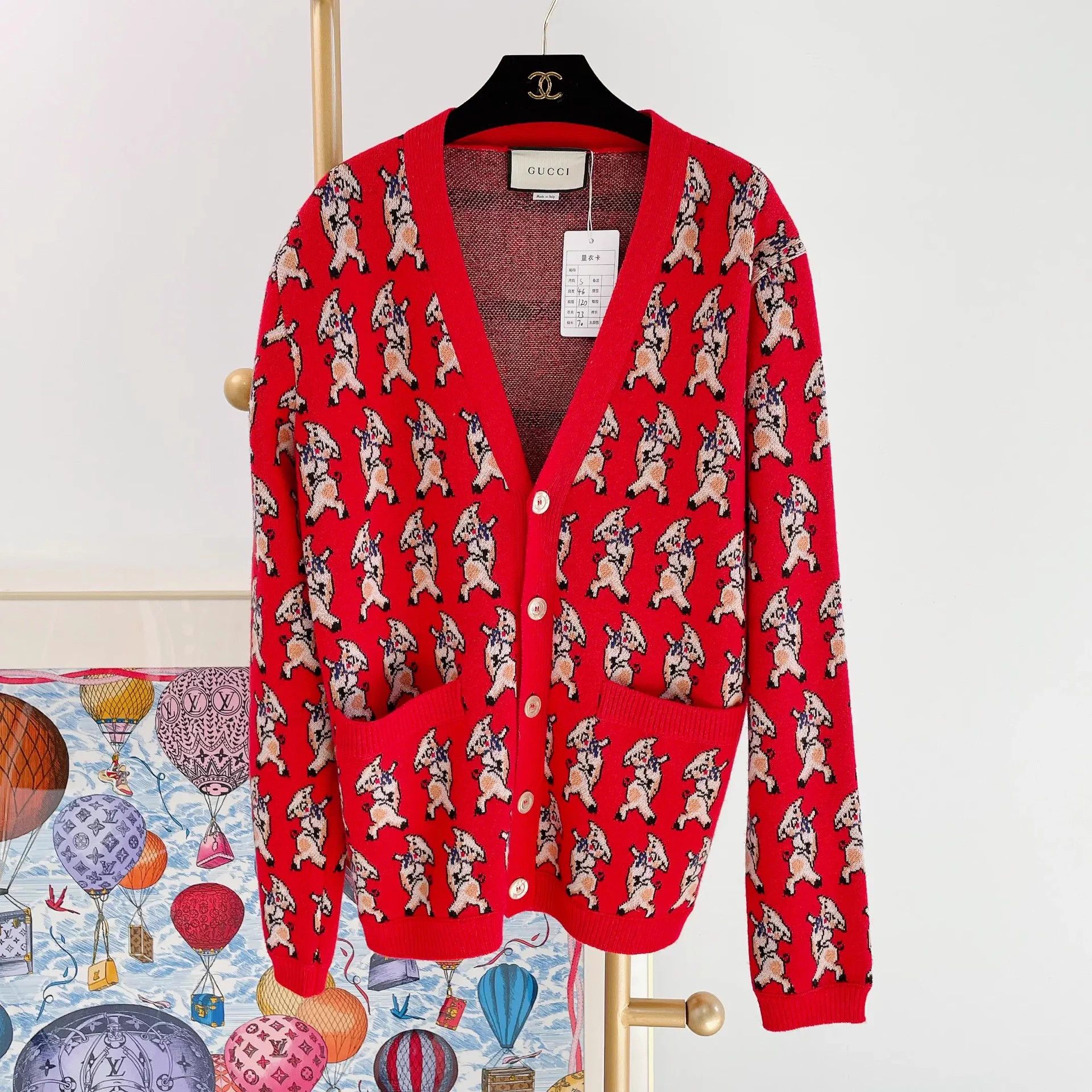 Gucci Gucci all-over pig print knit men‘s cardigan Size S Size US S / EU 44-46 / 1 - 2 Thumbnail