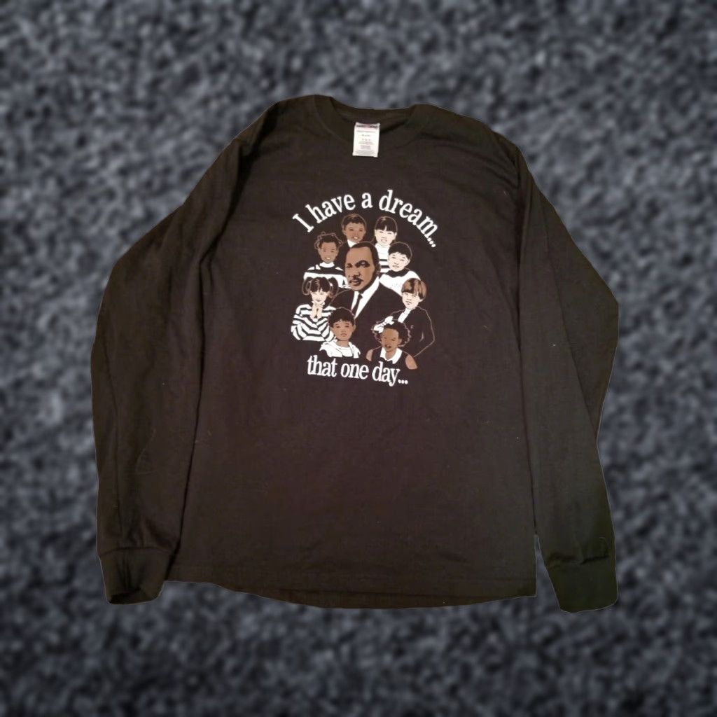 Jerzees Dr Martin Luther King MLK Mens M "I have a Dream" Long Sleeve Cartoon T-shirt Size US M / EU 48-50 / 2 - 1 Thumbnail