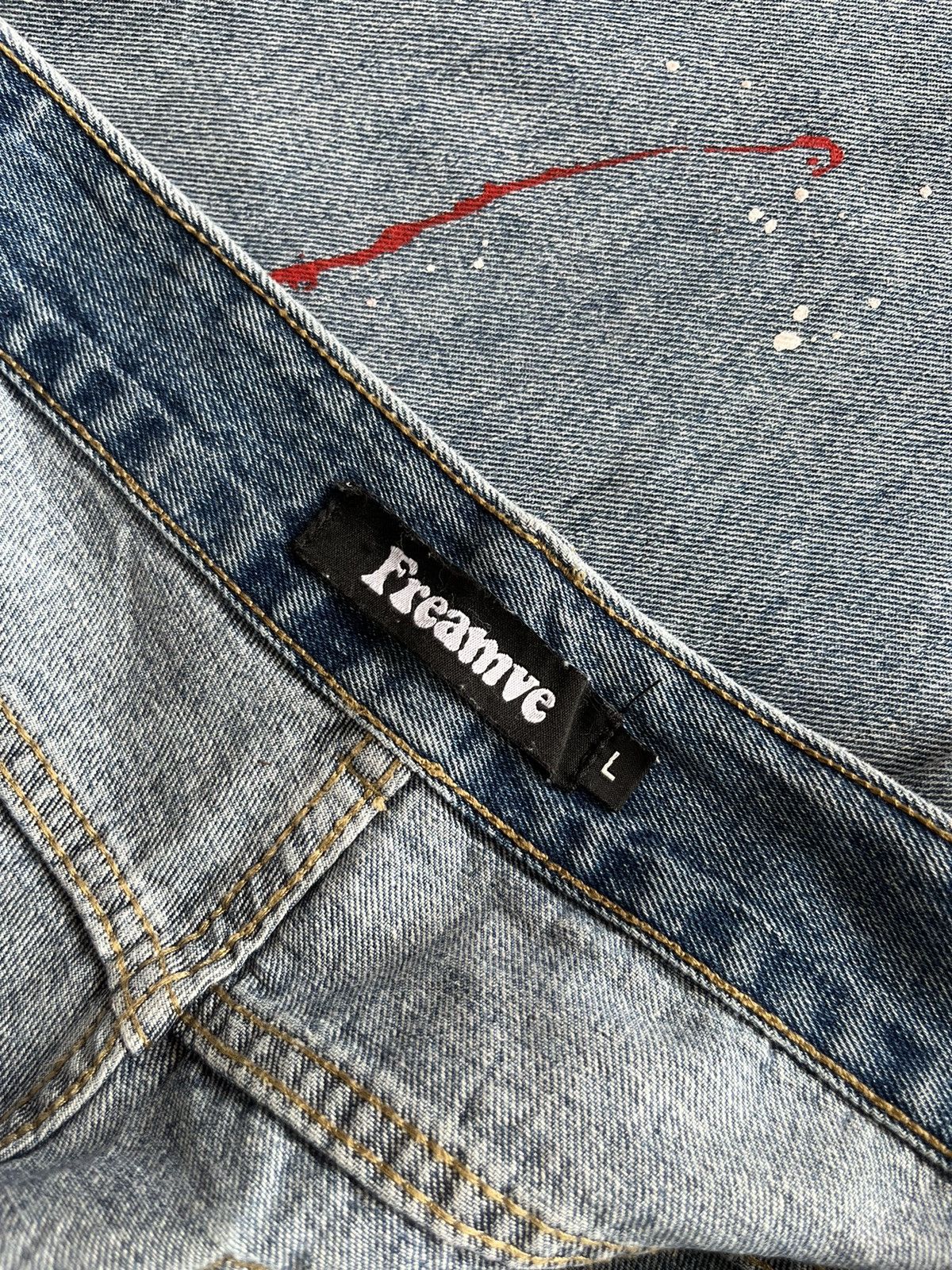 Japanese Brand Vintage Japanese Brand Paint Splatter Distressed Baggy Jeans Size US 30 / EU 46 - 9 Thumbnail