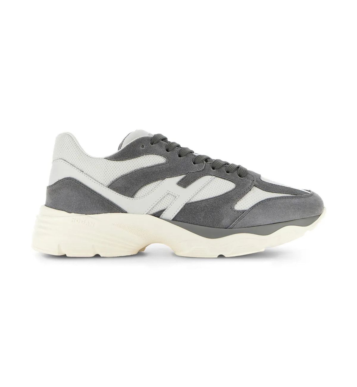 Hogan HOGAN gray & white panelled suede leather sneakers 9 / 42 Size US 9 / EU 42 - 1 Thumbnail