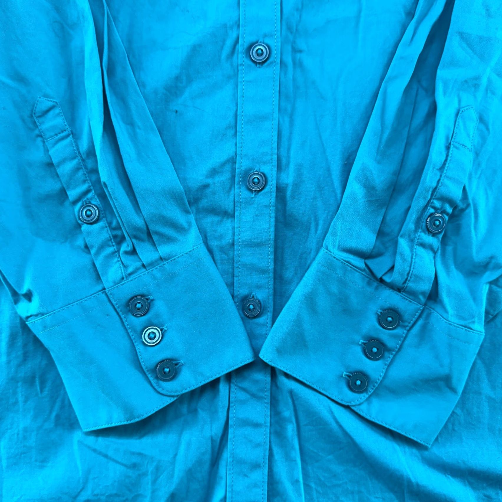 Ariat Ariat Shirt Womens 2X Blue Button-Up Long Sleeve Cotton Spandex Solid Western Pocketed Size 2X Womens Women Size XXL / US 16-18 / IT 52-54 - 2 Thumbnail