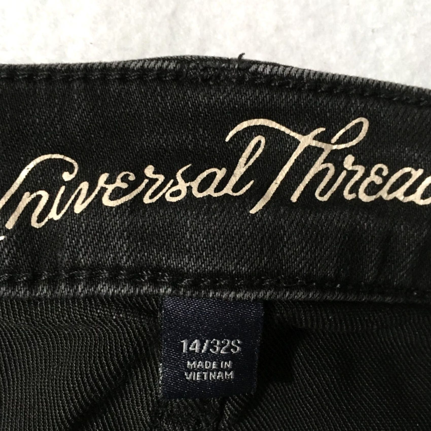 Vintage Universal Thread Women Jeans Size 14 Black Denim 32S Straight Wide Leg Vintage Size 36" / US 14 / IT 50 - 2 Thumbnail